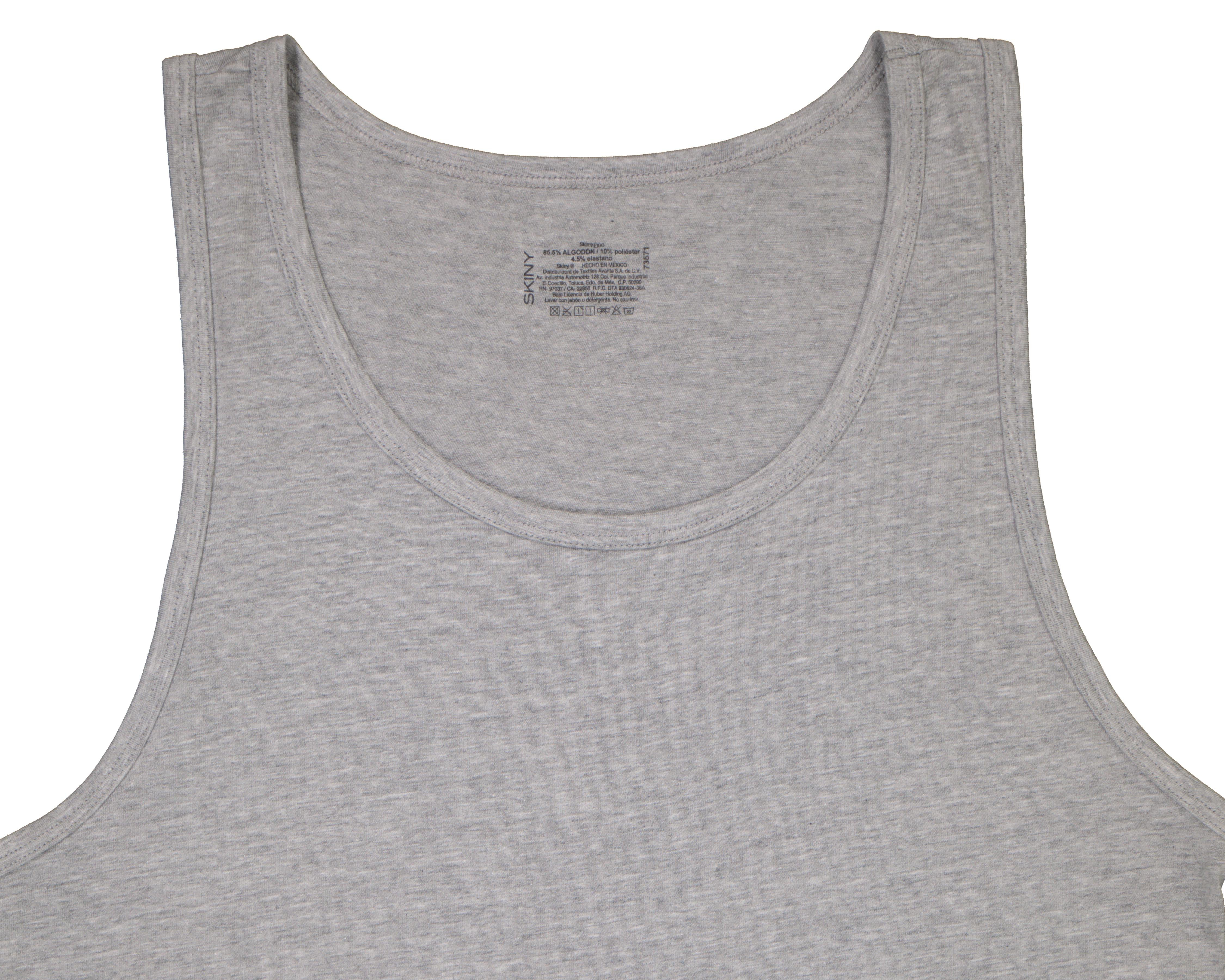 Foto 4 pulgar | Camiseta Interior Cuello Redondo Skiny Gris