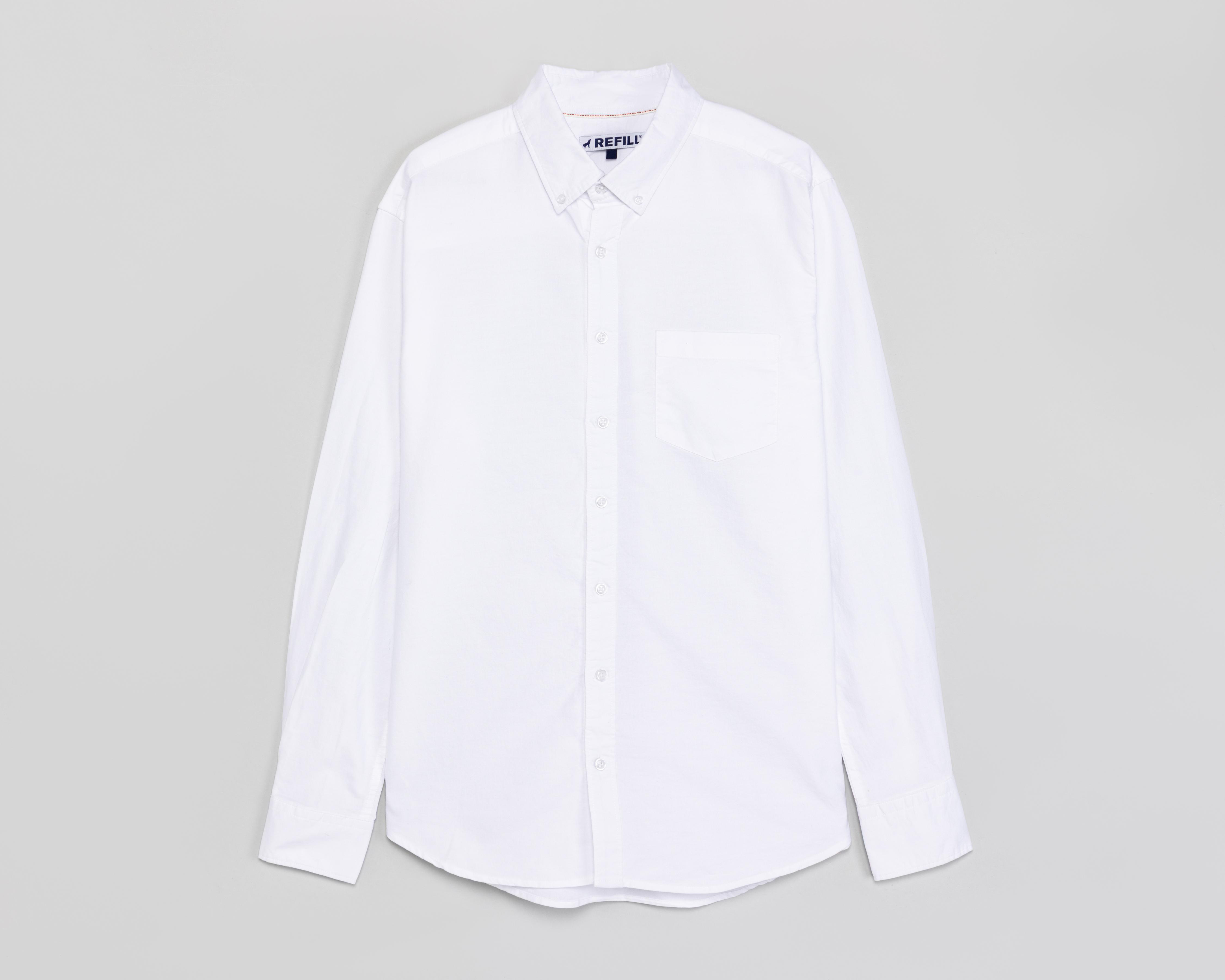 Foto 2 pulgar | Camisa Casual de Algodón Refill Regular Blanca para Hombre