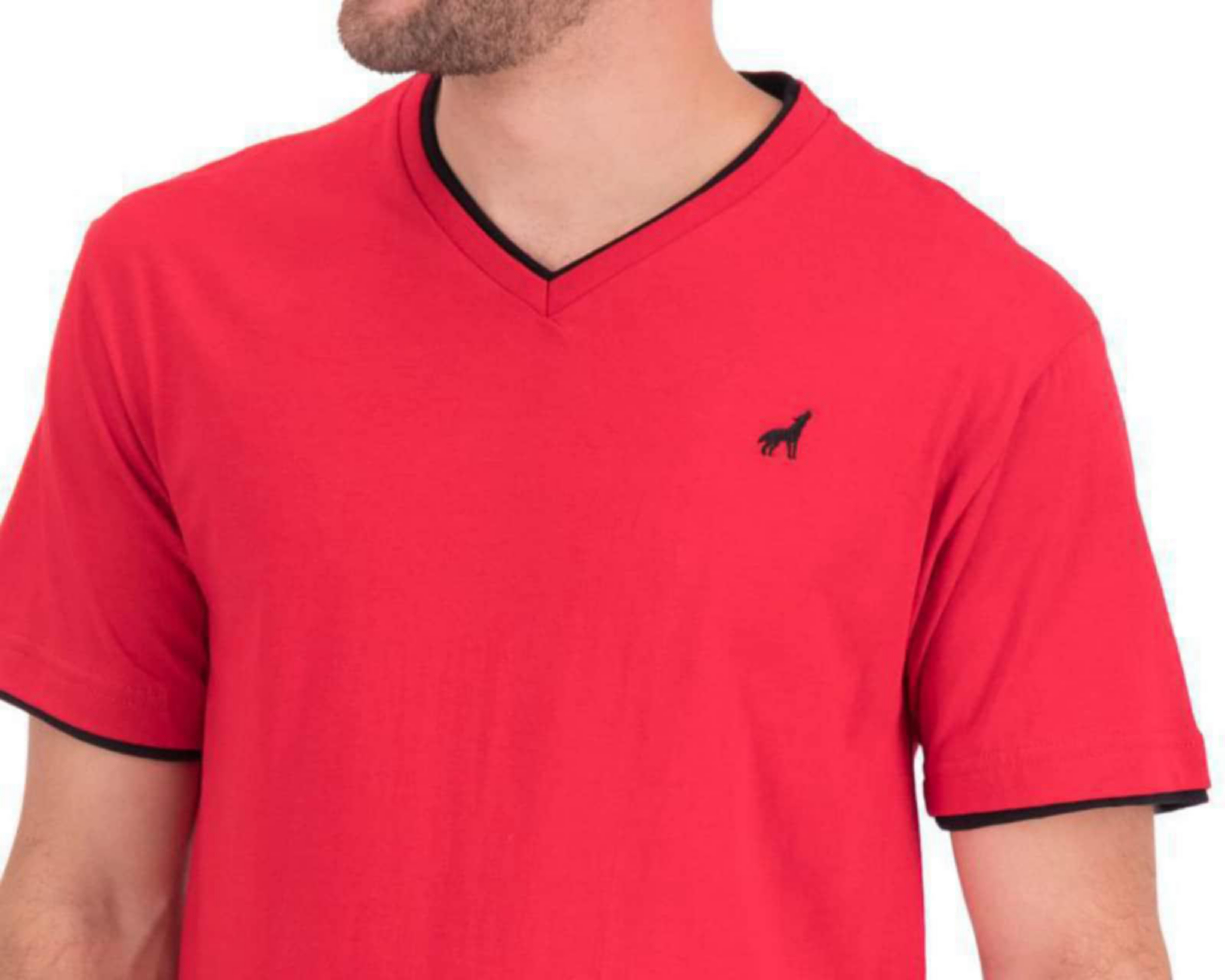 Foto 4 pulgar | Playera Cuello V Roja marca Refill para Hombre