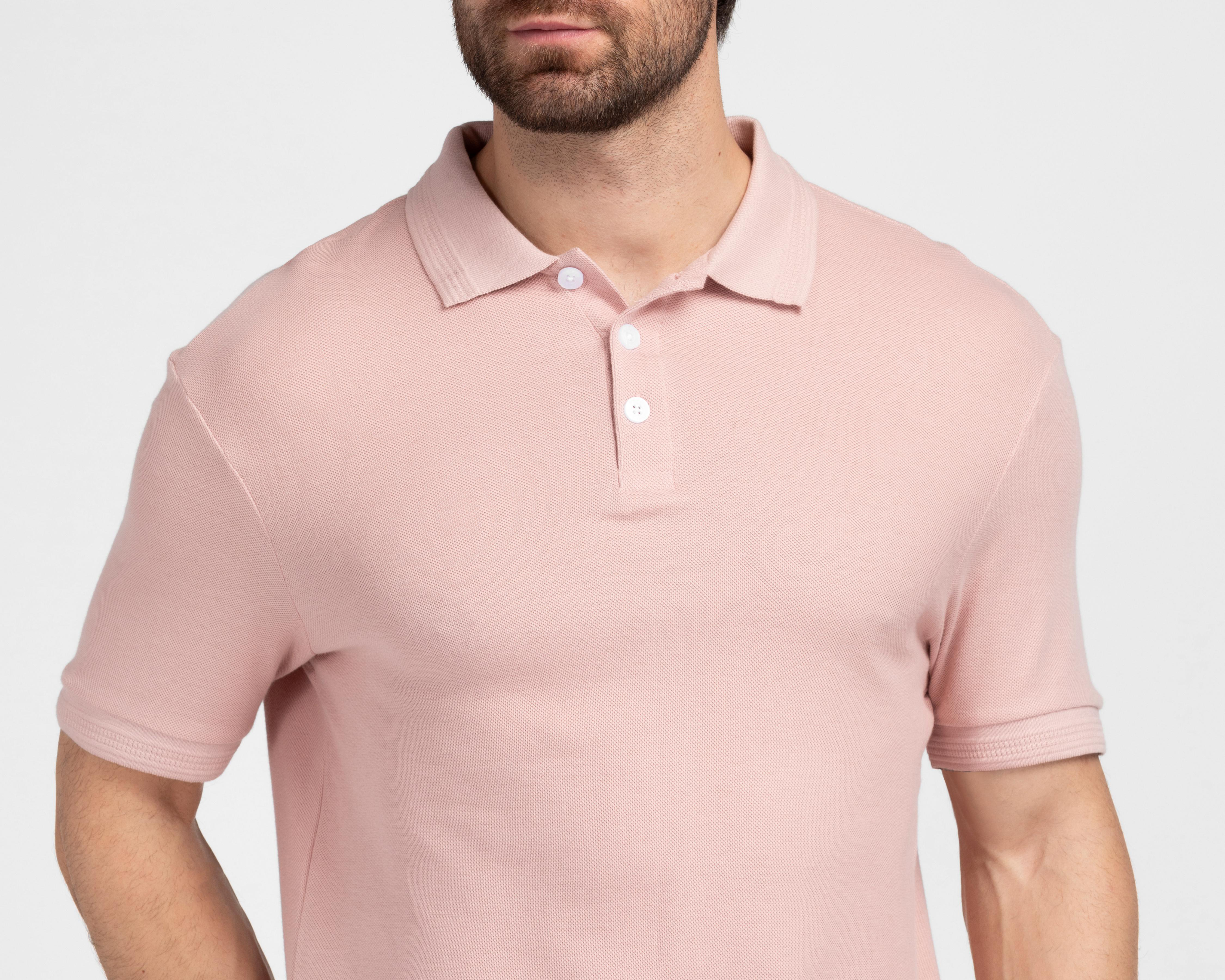 Foto 5 pulgar | Playera Polo Refill Rosa para Hombre