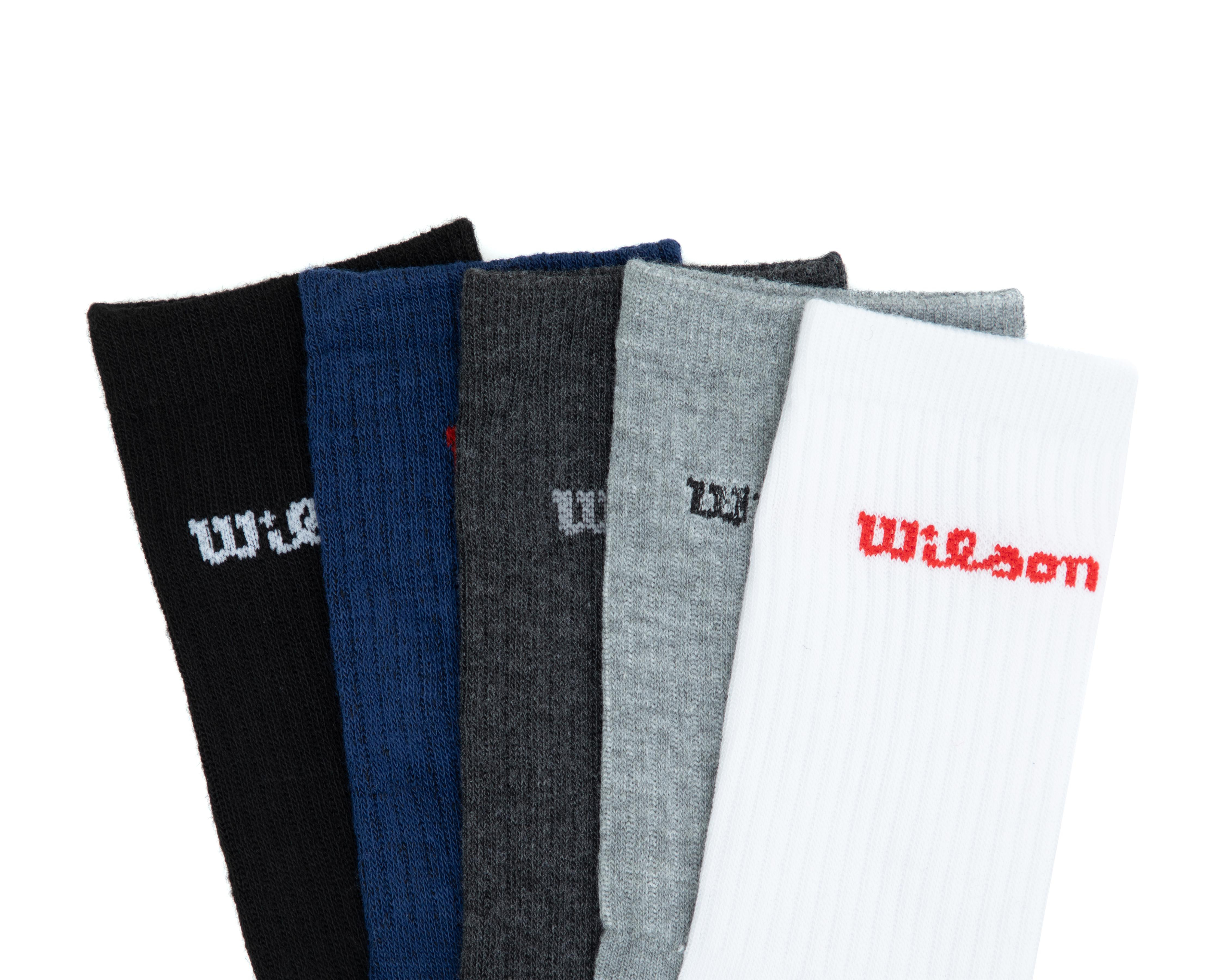Foto 2 | Calcetas Deportivas Wilson para Hombre 5 Pares