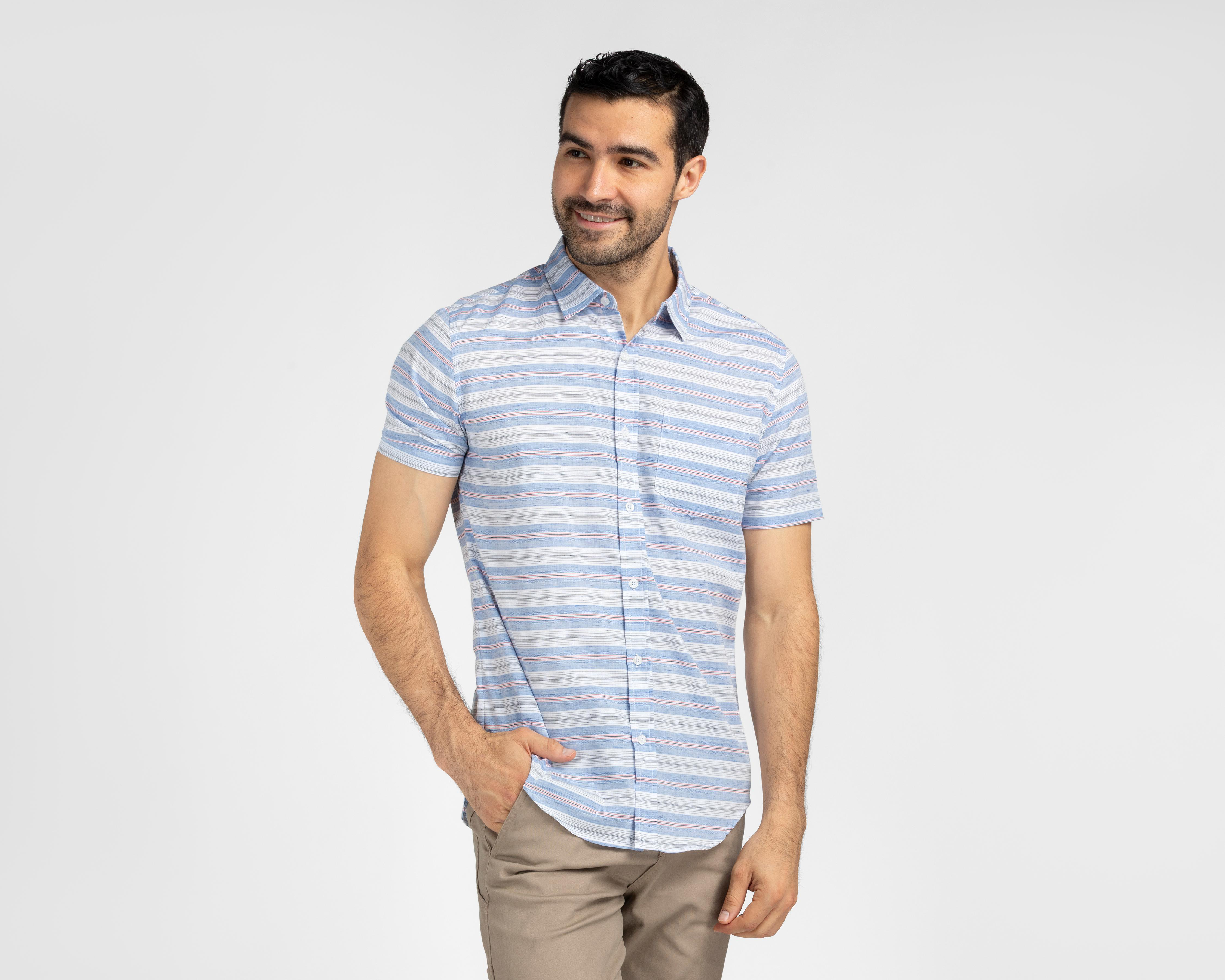 Camisa Casual Refill Regular Fit a Rayas para Hombre $299