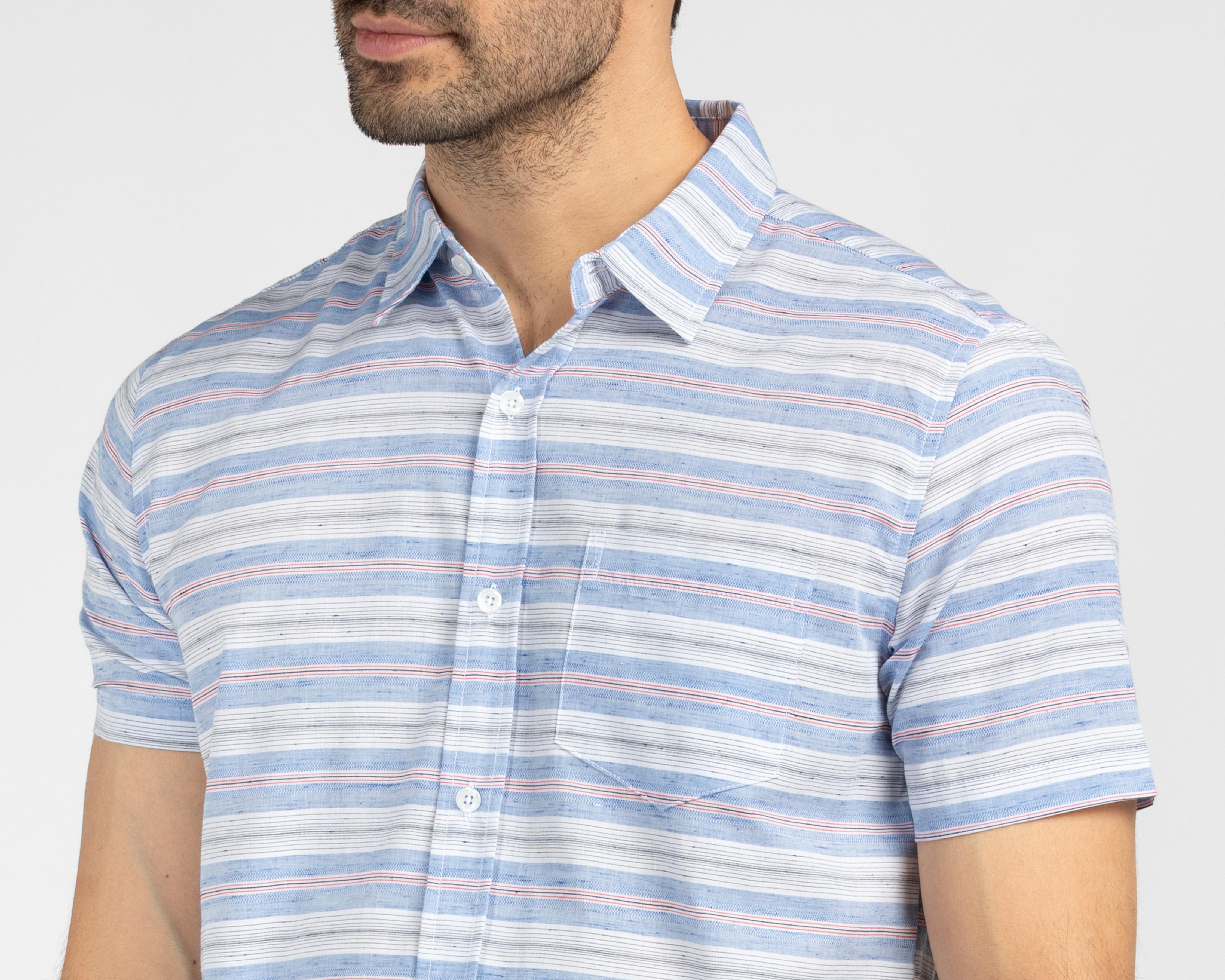 Foto 4 | Camisa Casual Refill Regular Fit a Rayas para Hombre