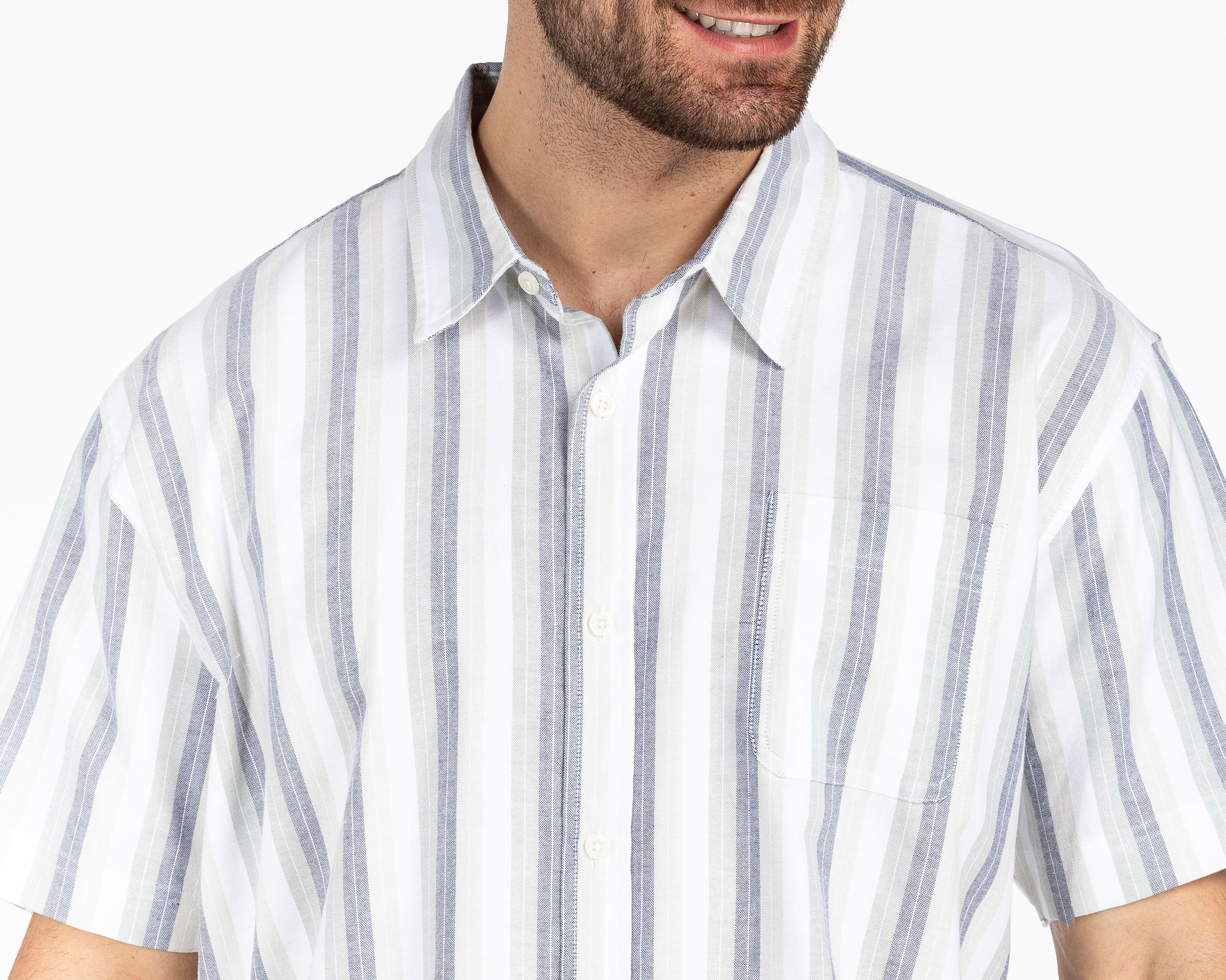 Foto 4 pulgar | Camisa Casual de Algodón Porto Sur Regular a Rayas para Hombre