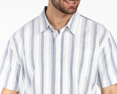 Foto 3 | Camisa Casual de Algodón Porto Sur Regular a Rayas para Hombre