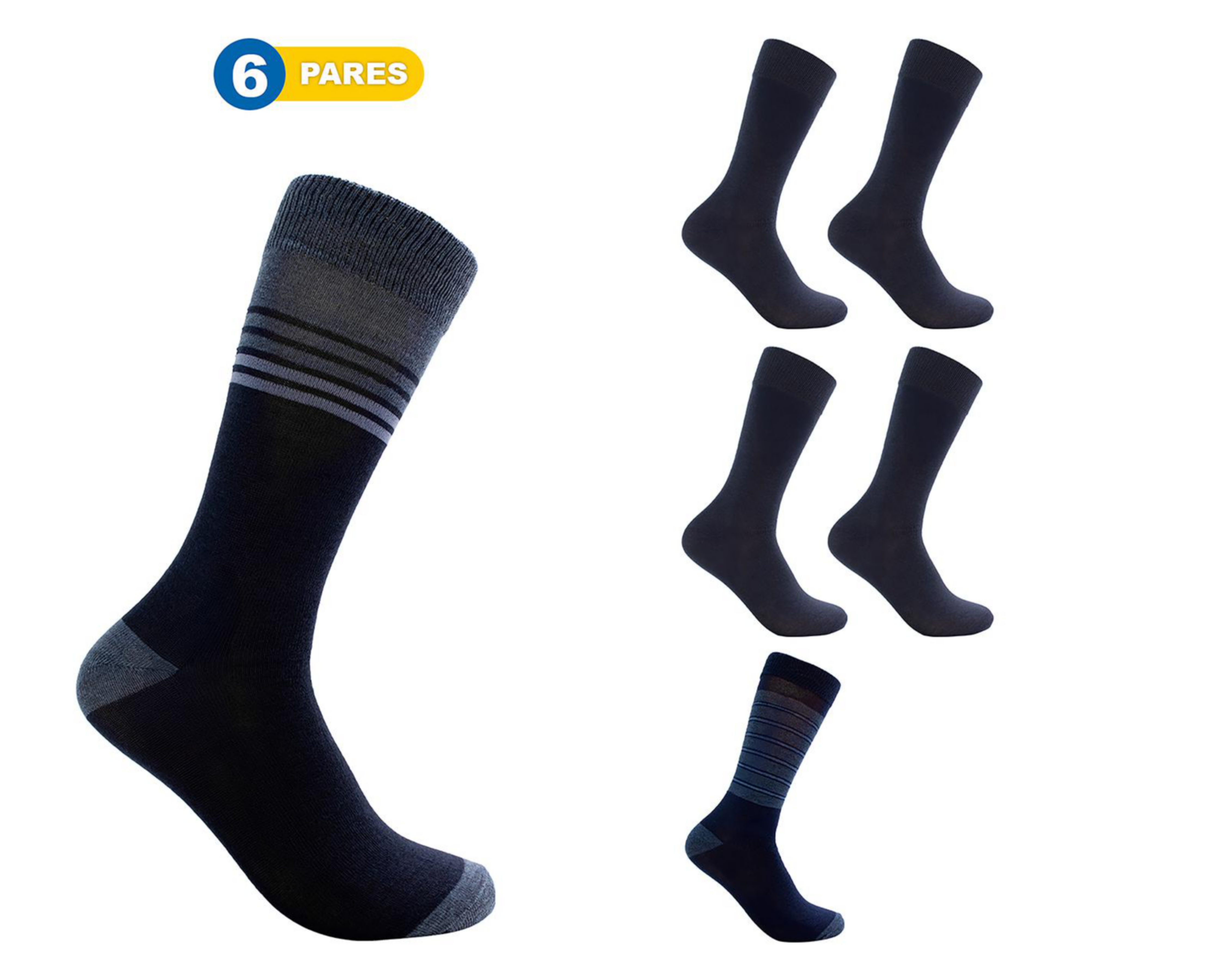 Foto 2 pulgar | Calcetas Largas Lee para Hombre 6 Pares