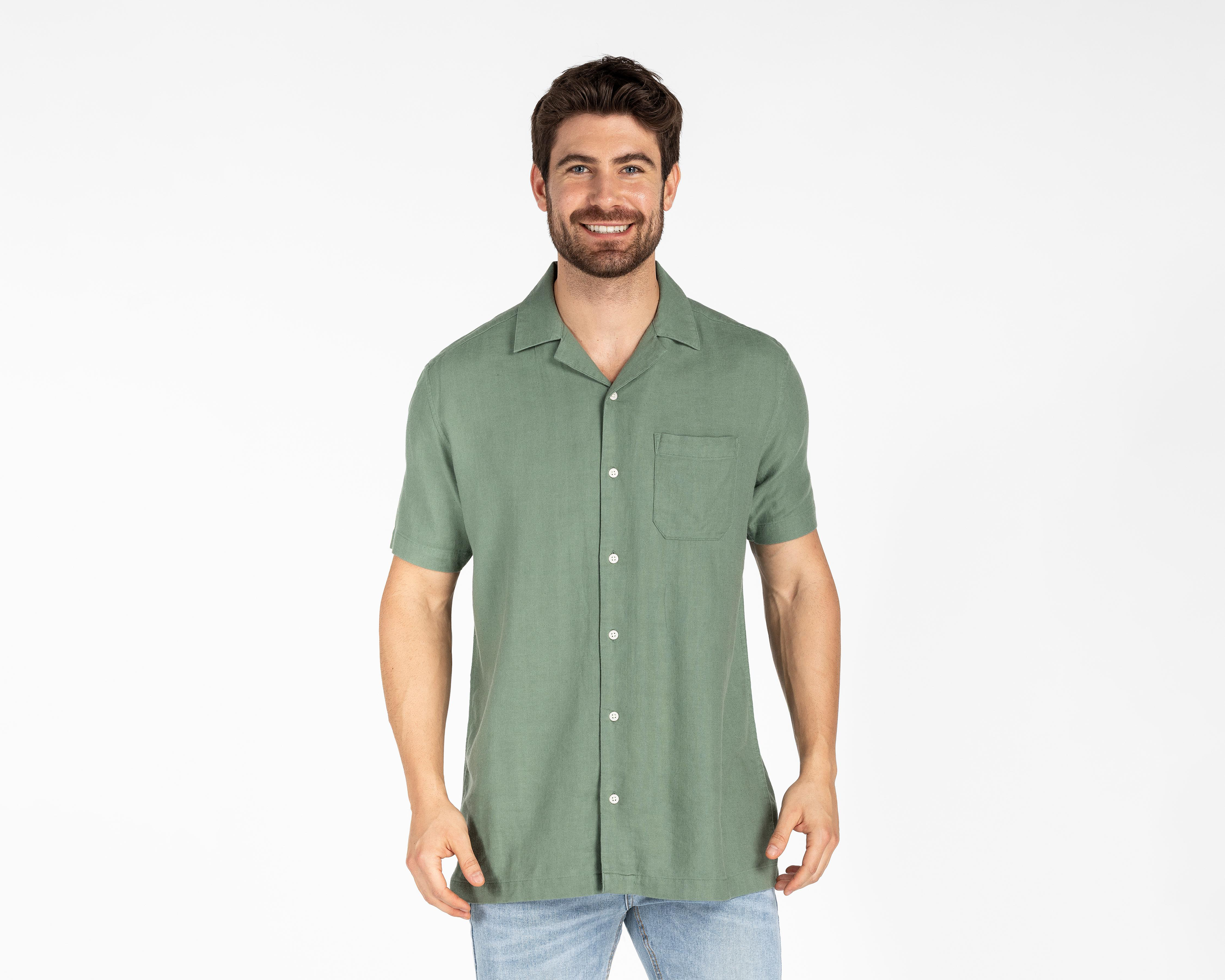 Foto 2 pulgar | Camisa Casual Porto Sur Regular Lisa para Hombre