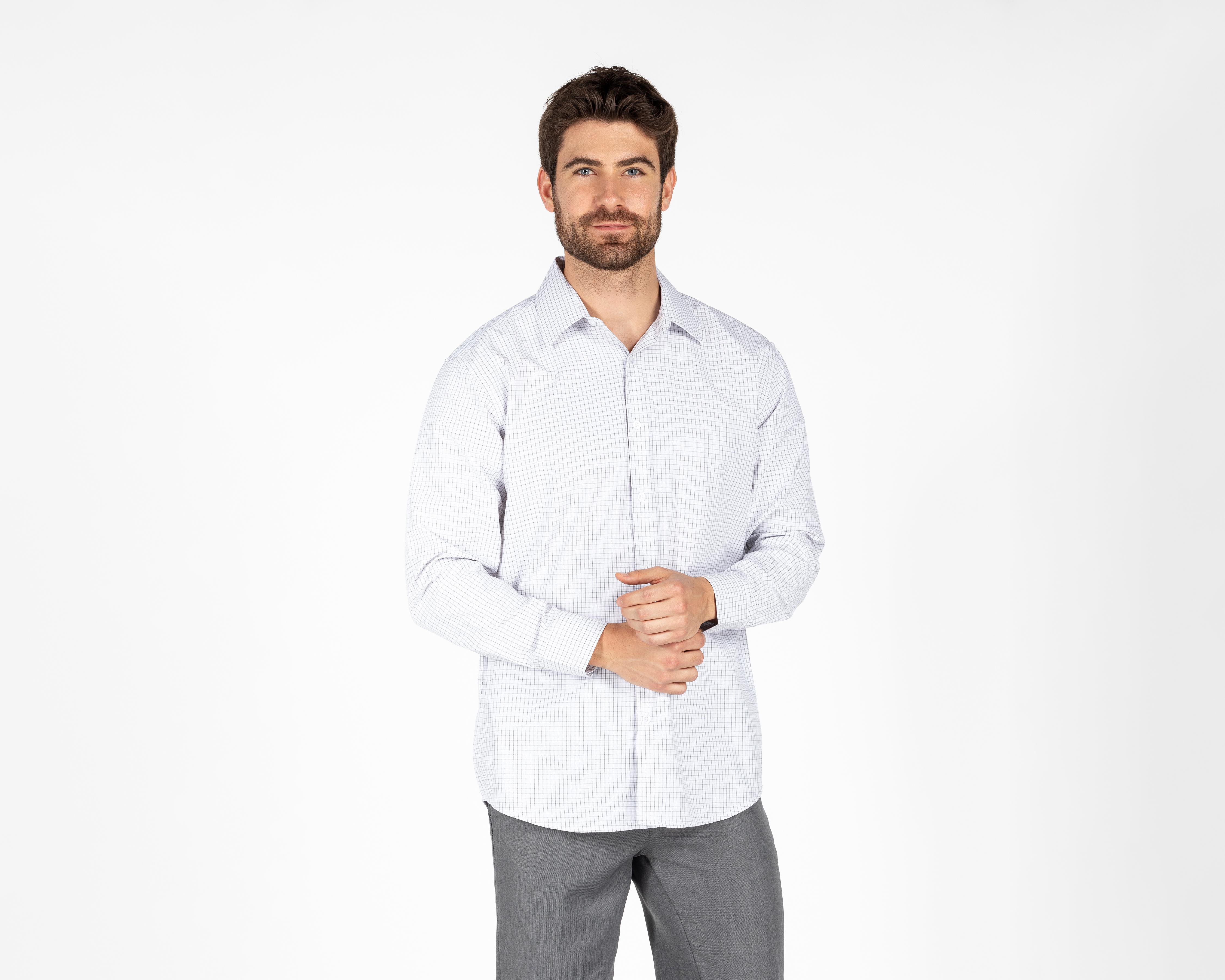 Foto 2 pulgar | Camisa Casual Wall Street Regular Fit a Cuadros para Hombre