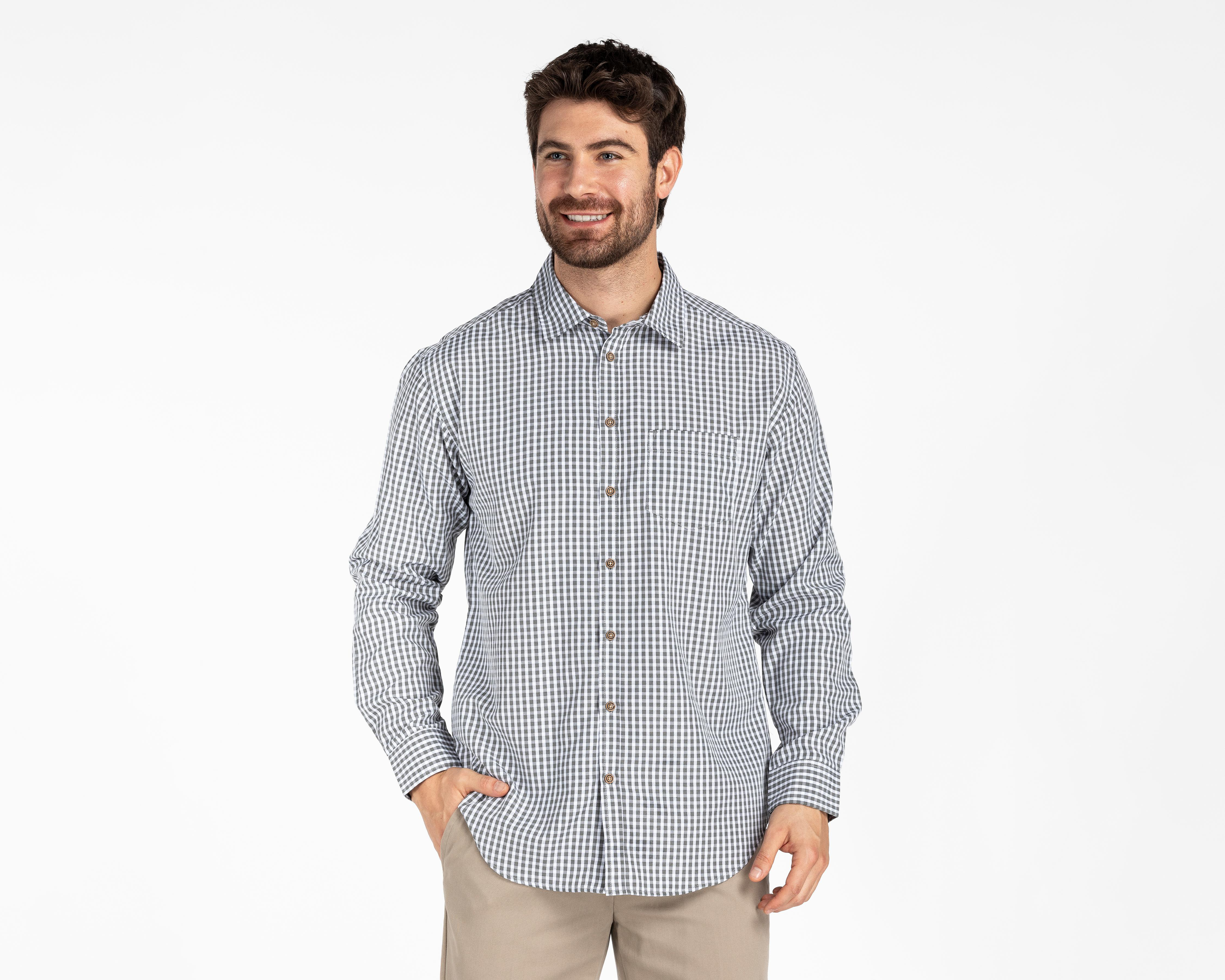 Foto 2 pulgar | Camisa Casual Porto Sur Regular Fit a Cuadros para Hombre