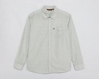 Camisa de Vestir de Algodón Porto Sur Manga Larga Cuello Americano para Hombre