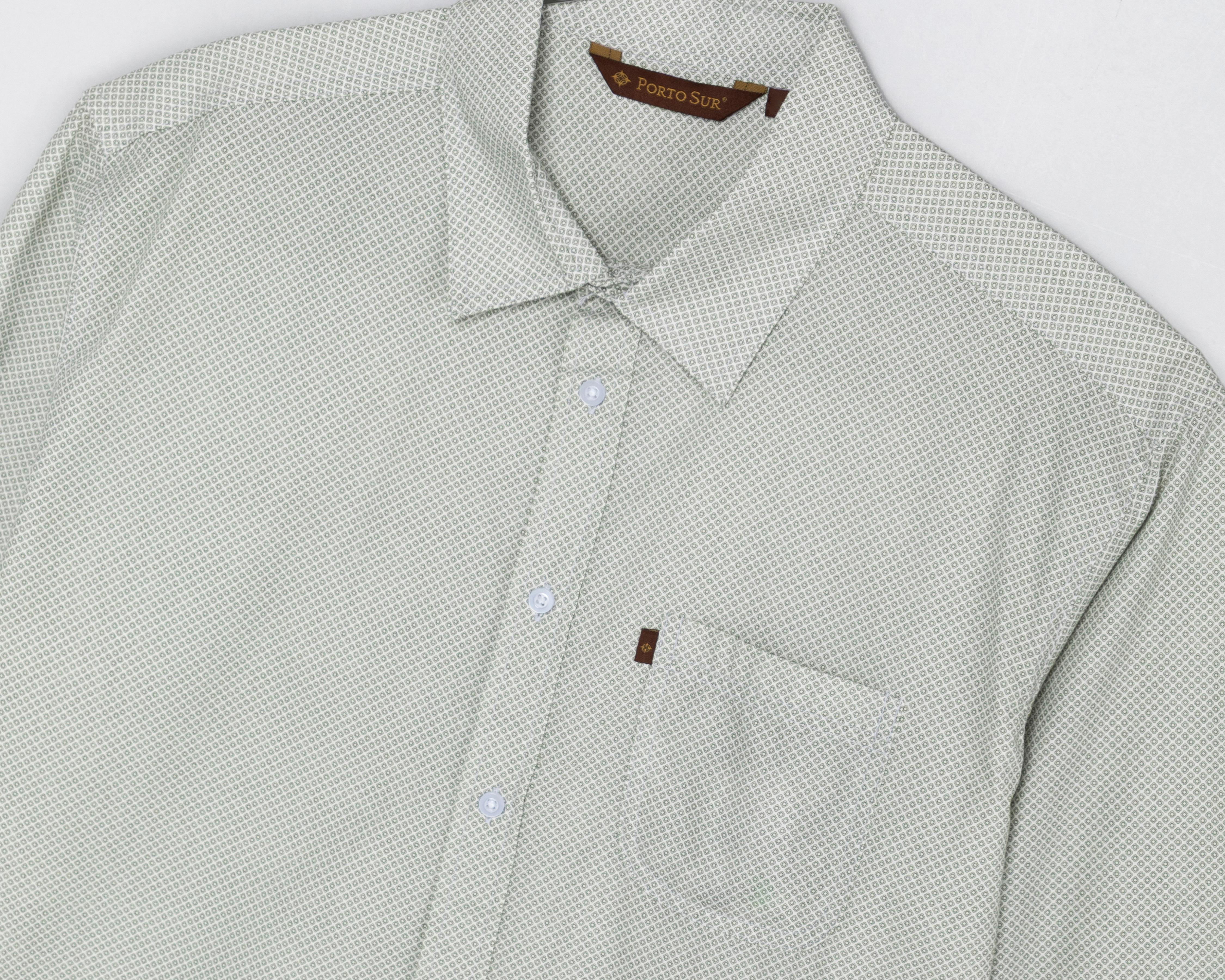 Foto 4 pulgar | Camisa de Vestir de Algodón Porto Sur Manga Larga Cuello Americano para Hombre