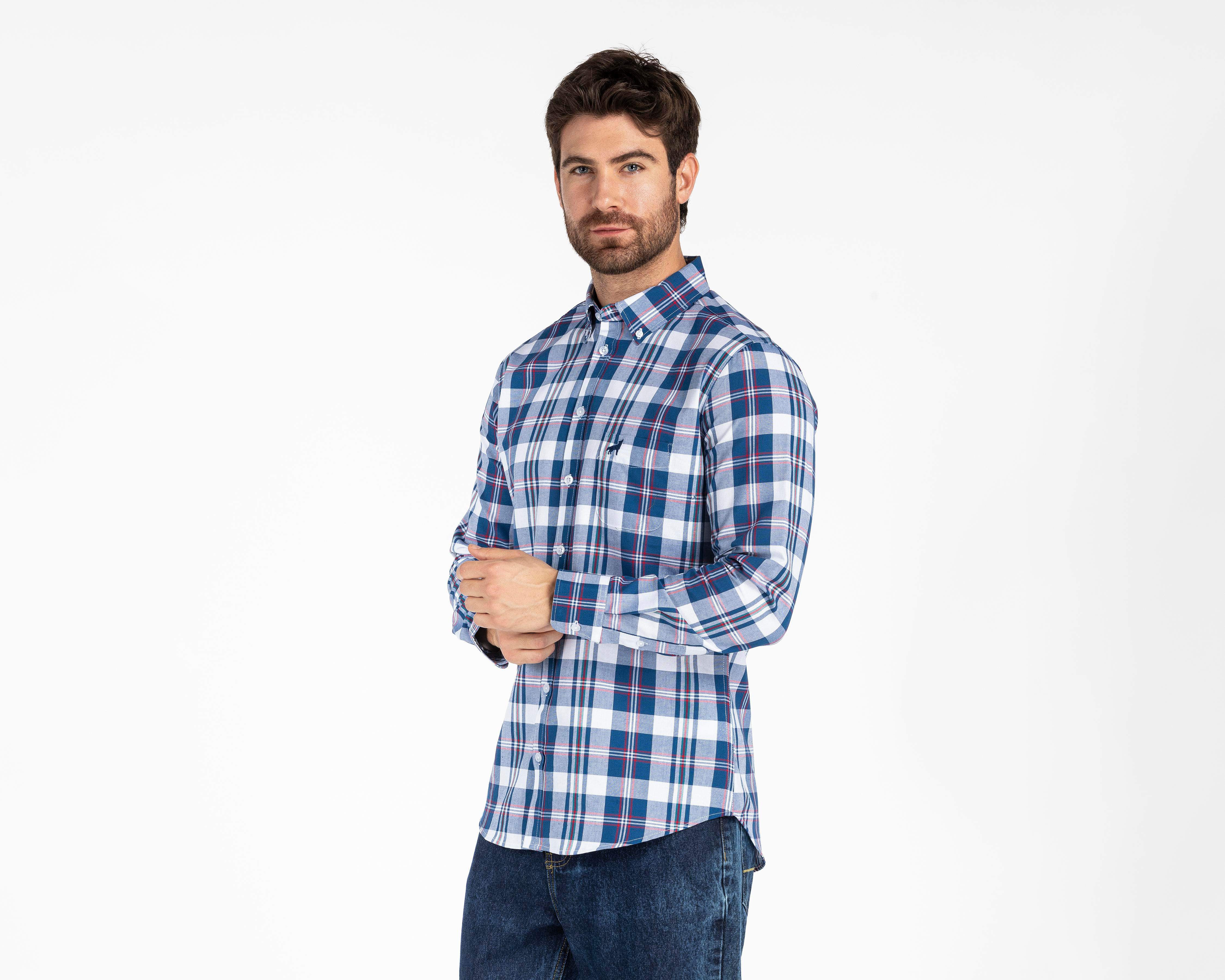 Foto 1 | Camisa Casual Refill Regular Fit a Cuadros para Hombre