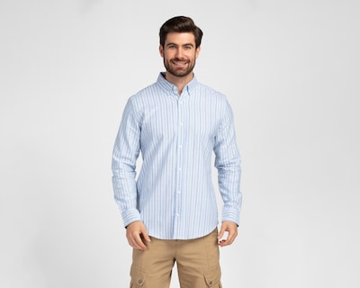 Foto 1 | Camisa Casual de Algodón Refill Regular Fit a Rayas para Hombre