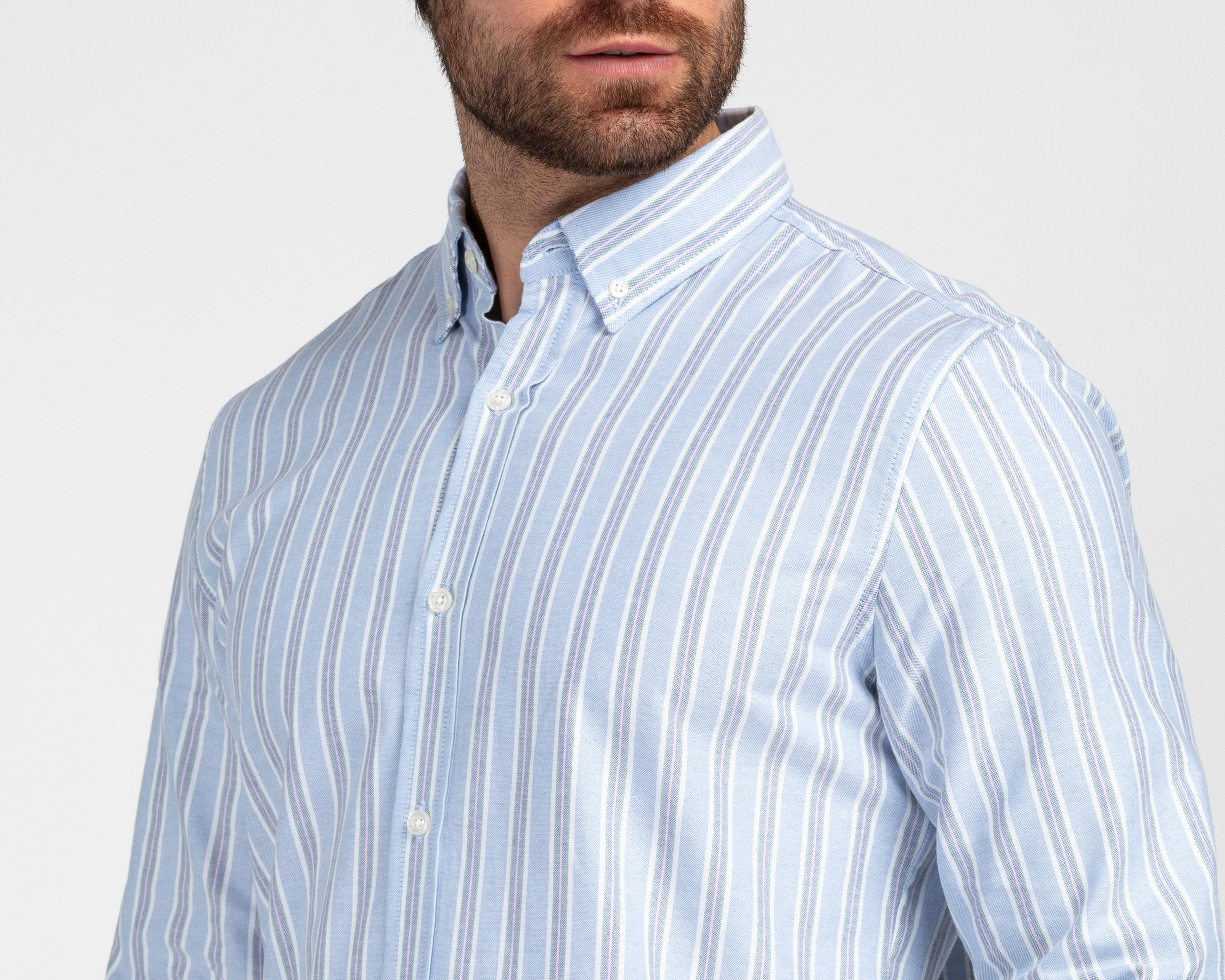 Foto 5 pulgar | Camisa Casual de Algodón Refill Regular Fit a Rayas para Hombre