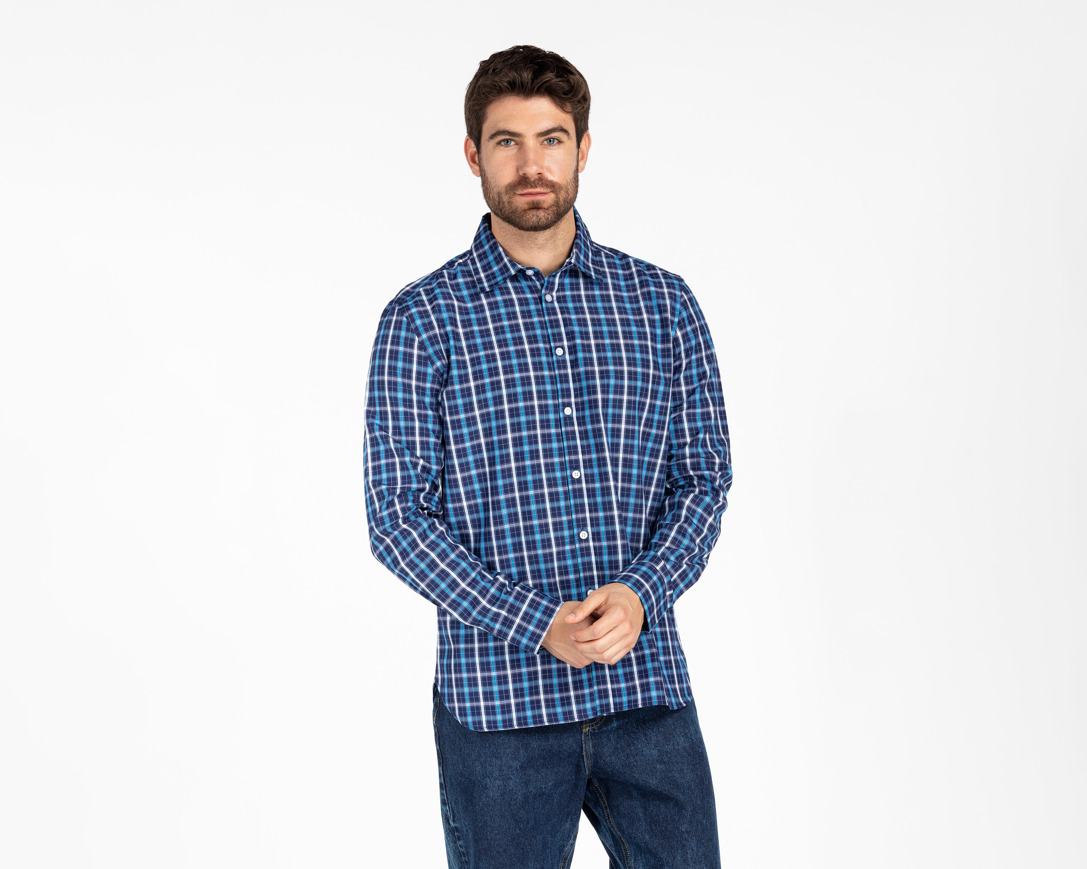 Foto 2 pulgar | Camisa Casual Refill Regular Fit a Cuadros para Hombre