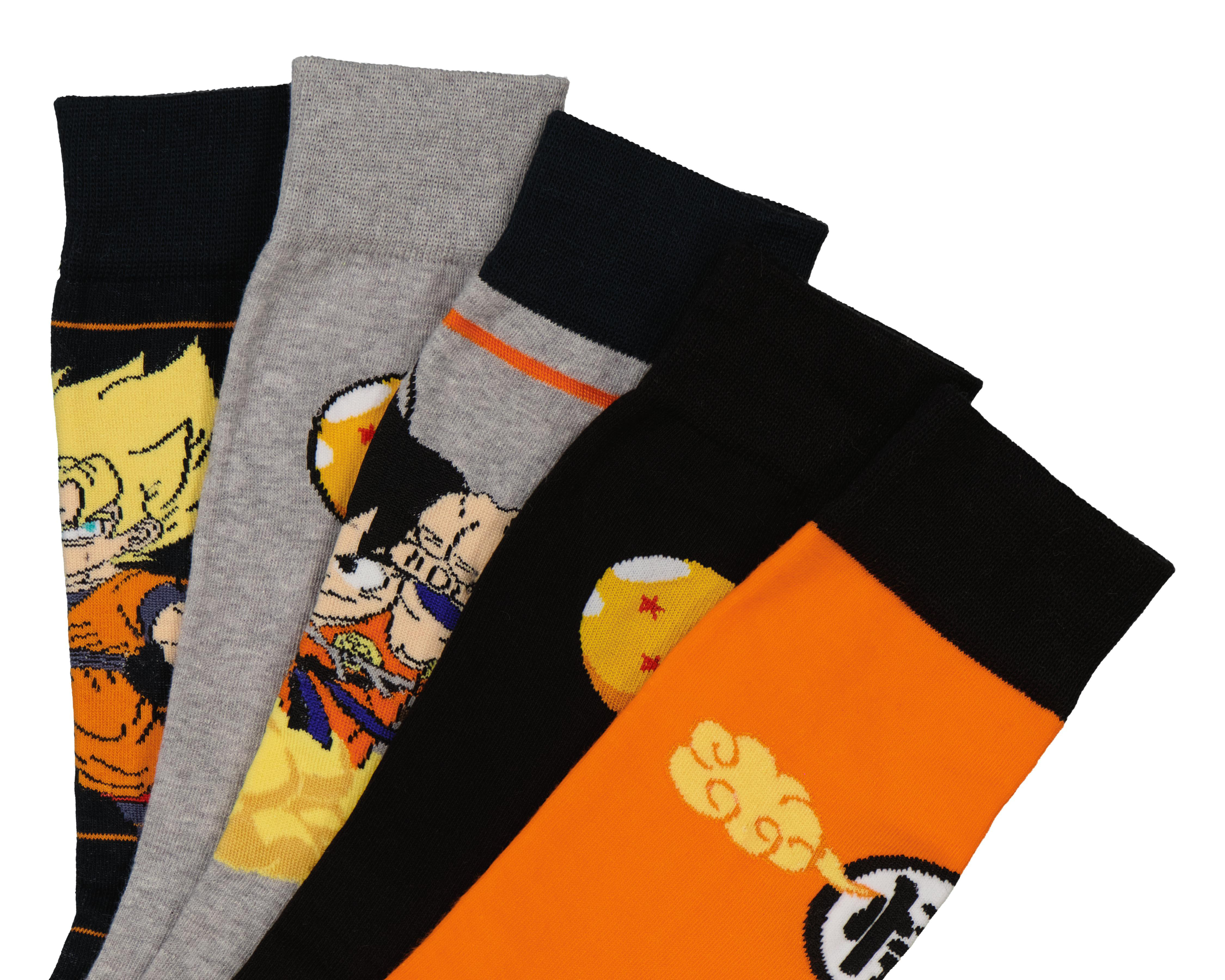 Foto 3 pulgar | Calcetas Largas Dragon Ball para Hombre 5 Pares