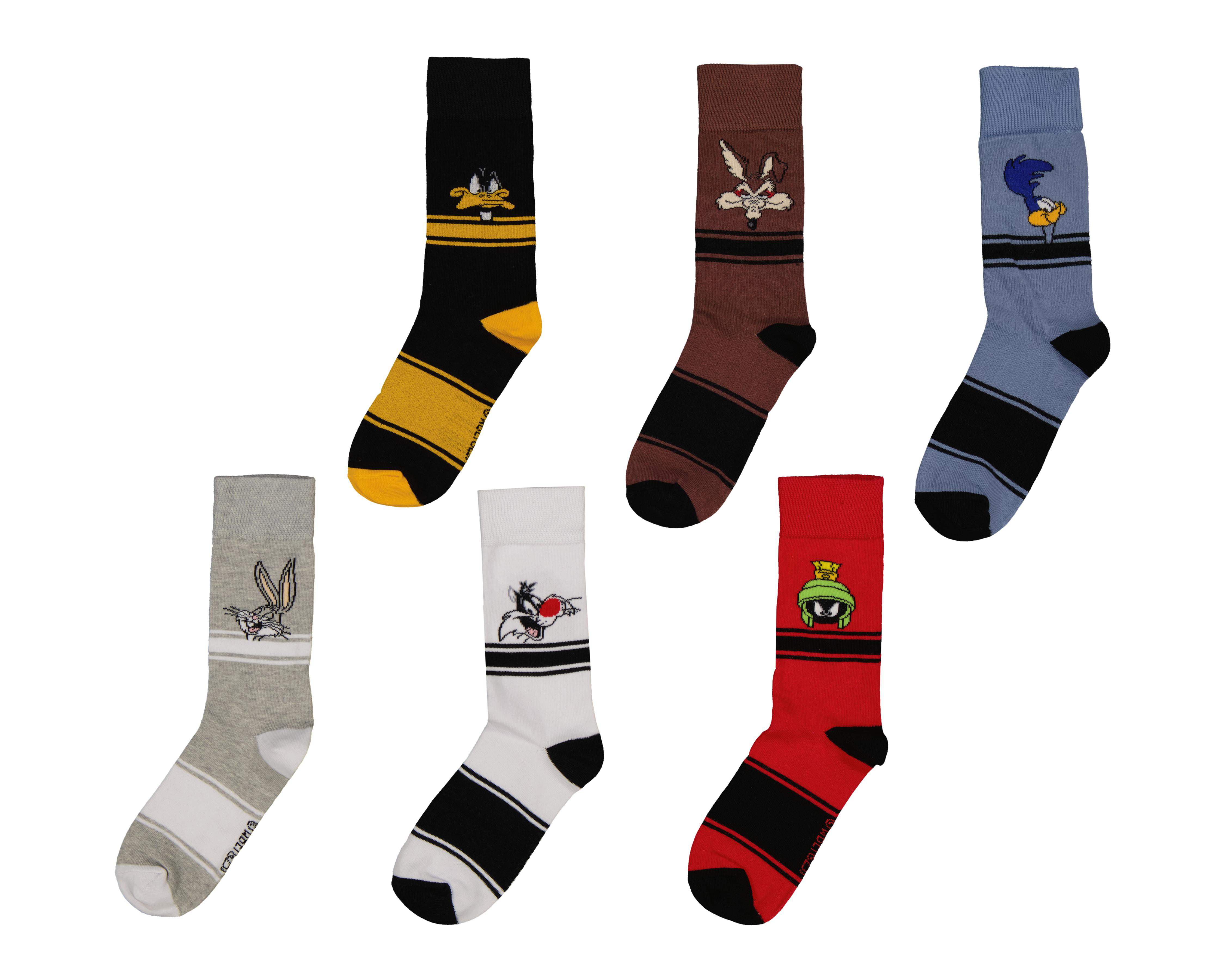 Calcetas Largas Looney Tunes para Hombre 6 Pares
