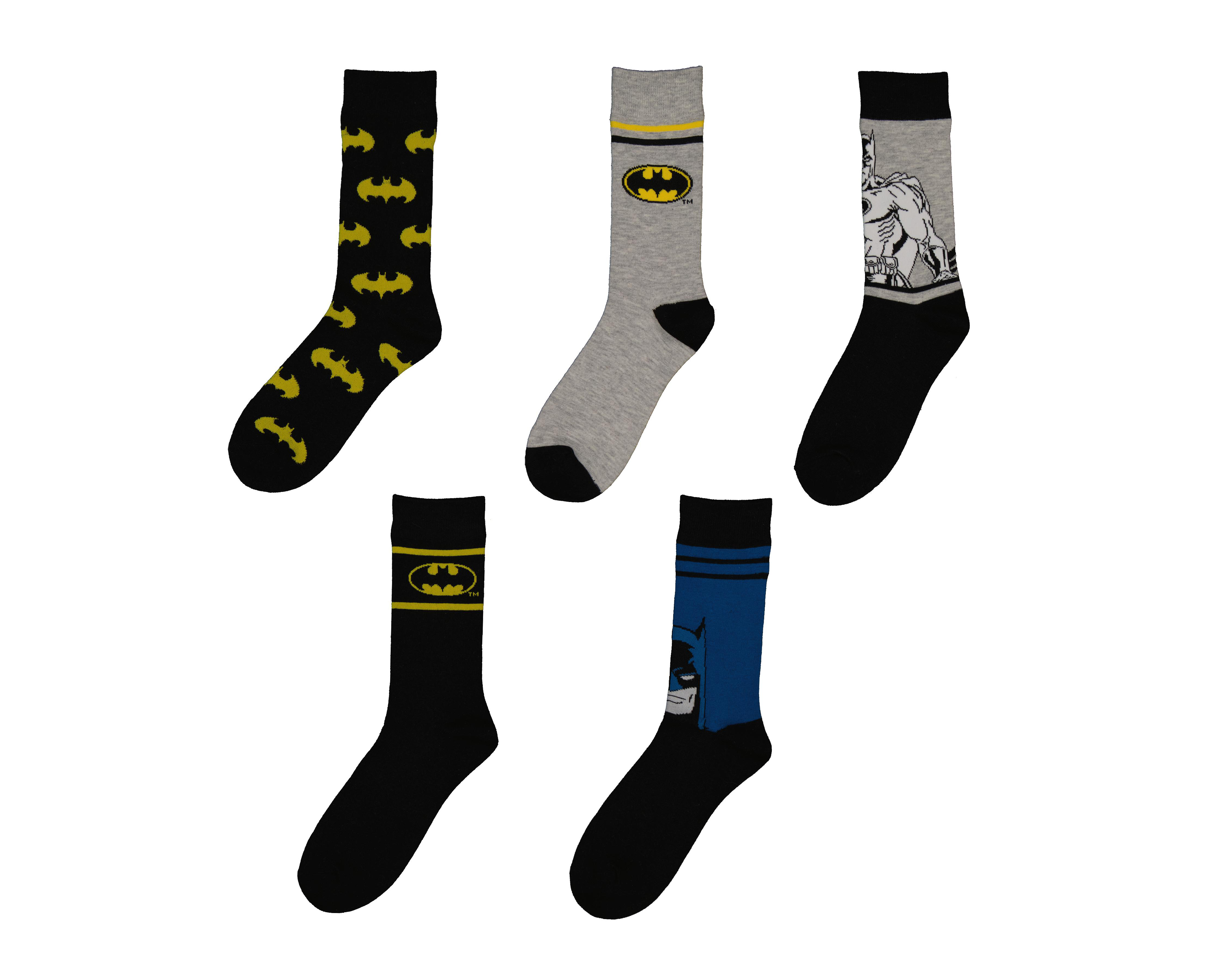 Foto 2 pulgar | Calcetas Largas Batman para Hombre 5 Pares