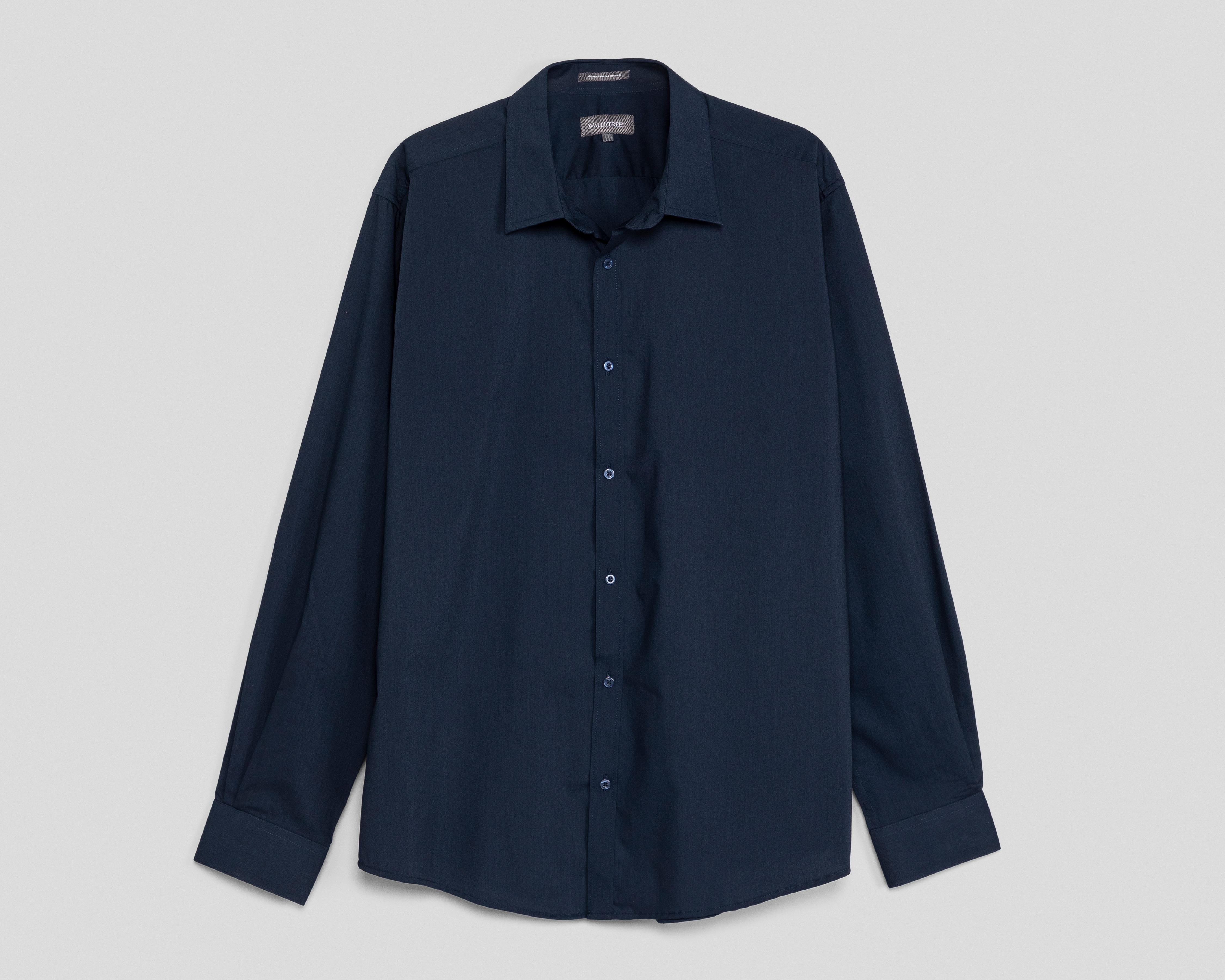 Foto 2 pulgar | Camisa de Vestir Wall Street Manga Larga Cuello Americano para Hombre