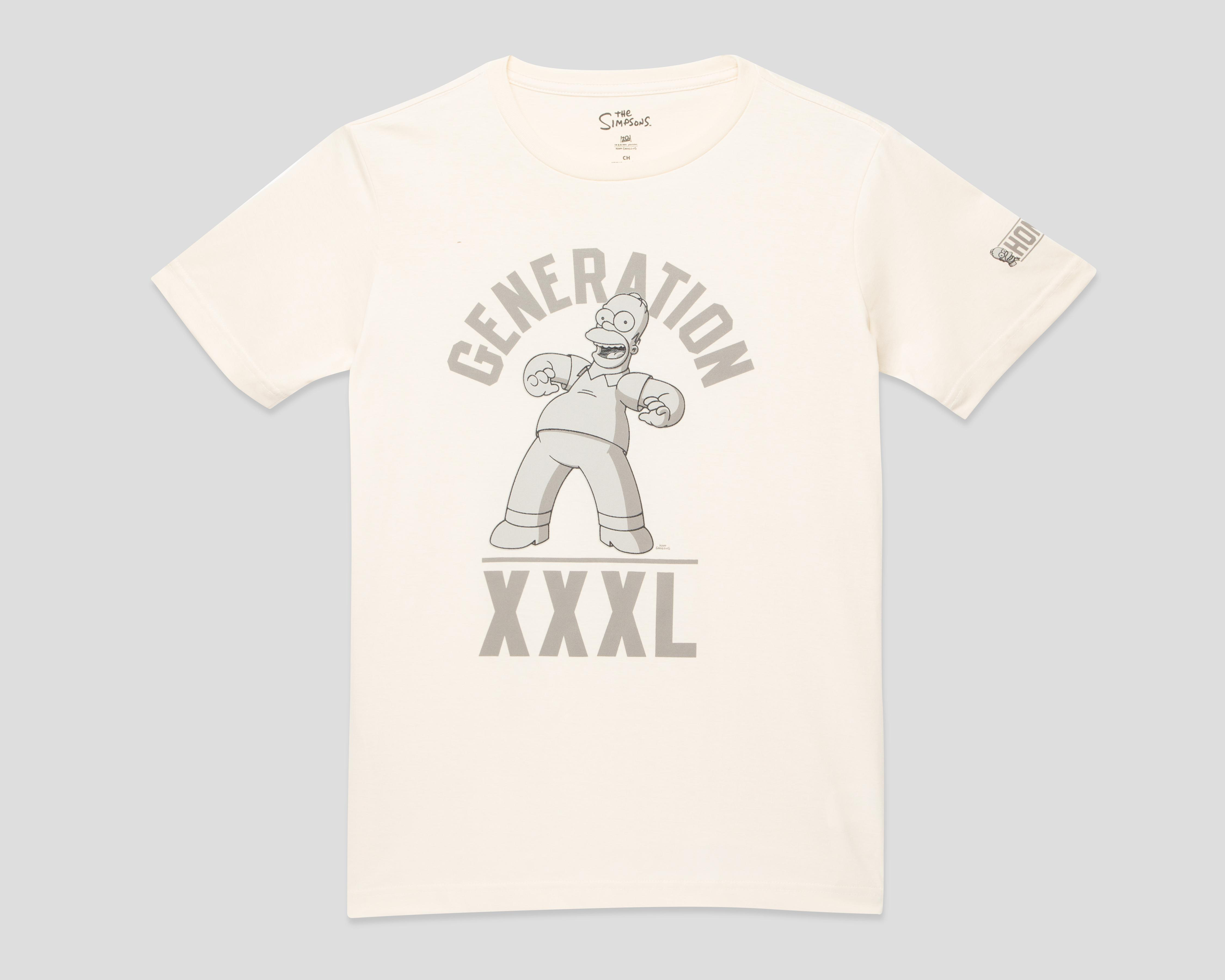 Foto 1 | Playera de Cuello Redondo Beige Disney The Simpsons para Hombre