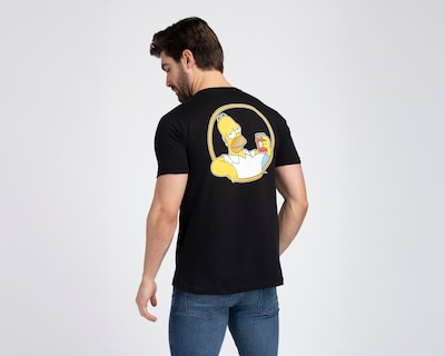 Foto 2 | Playera de Cuello Redondo Negra Disney The Simpson para Hombre
