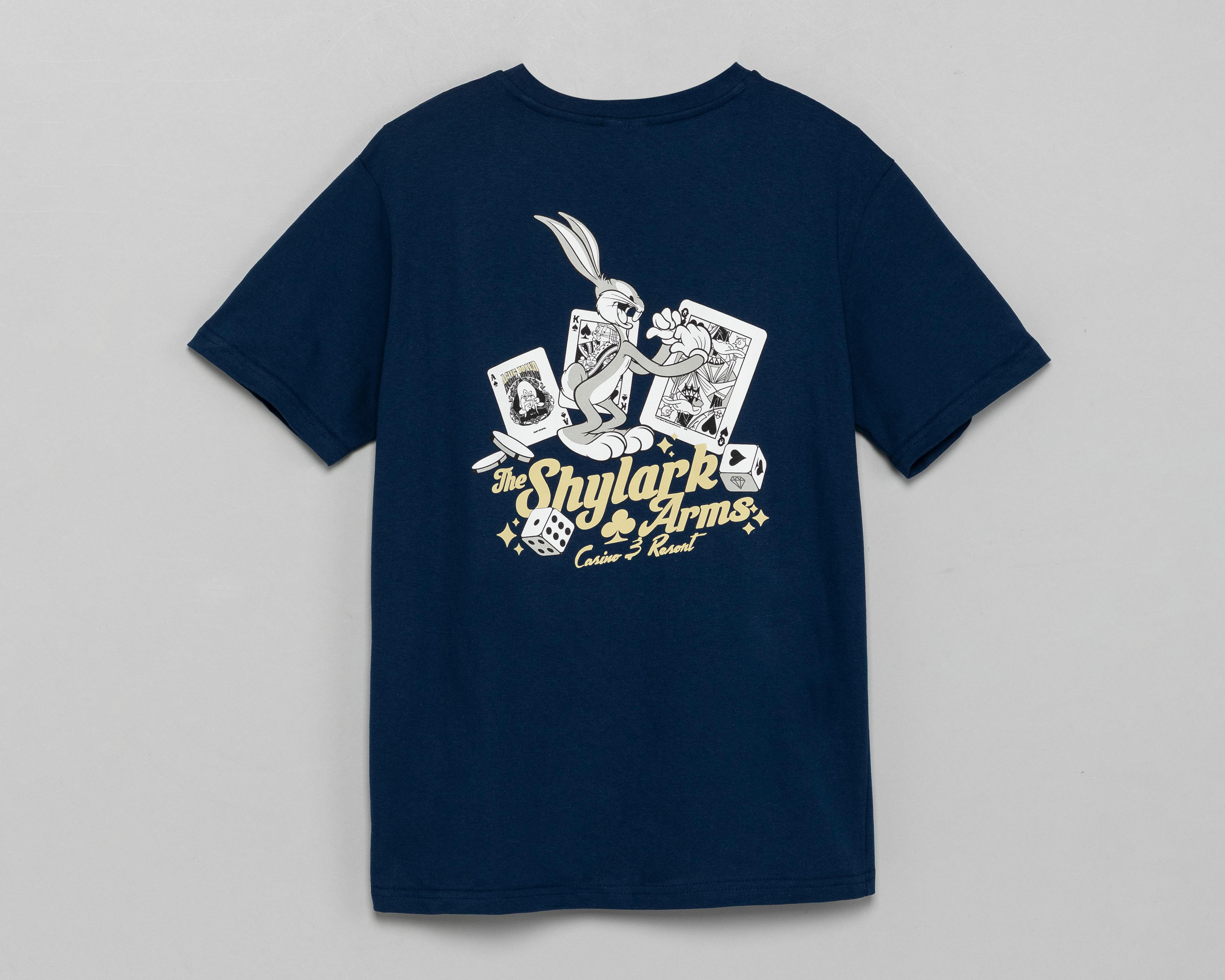 Foto 3 pulgar | Playera de Cuello Redondo Looney Tunes Azul Marino para Hombre