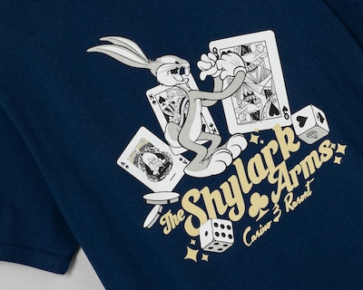 Foto 4 | Playera de Cuello Redondo Looney Tunes Azul Marino para Hombre