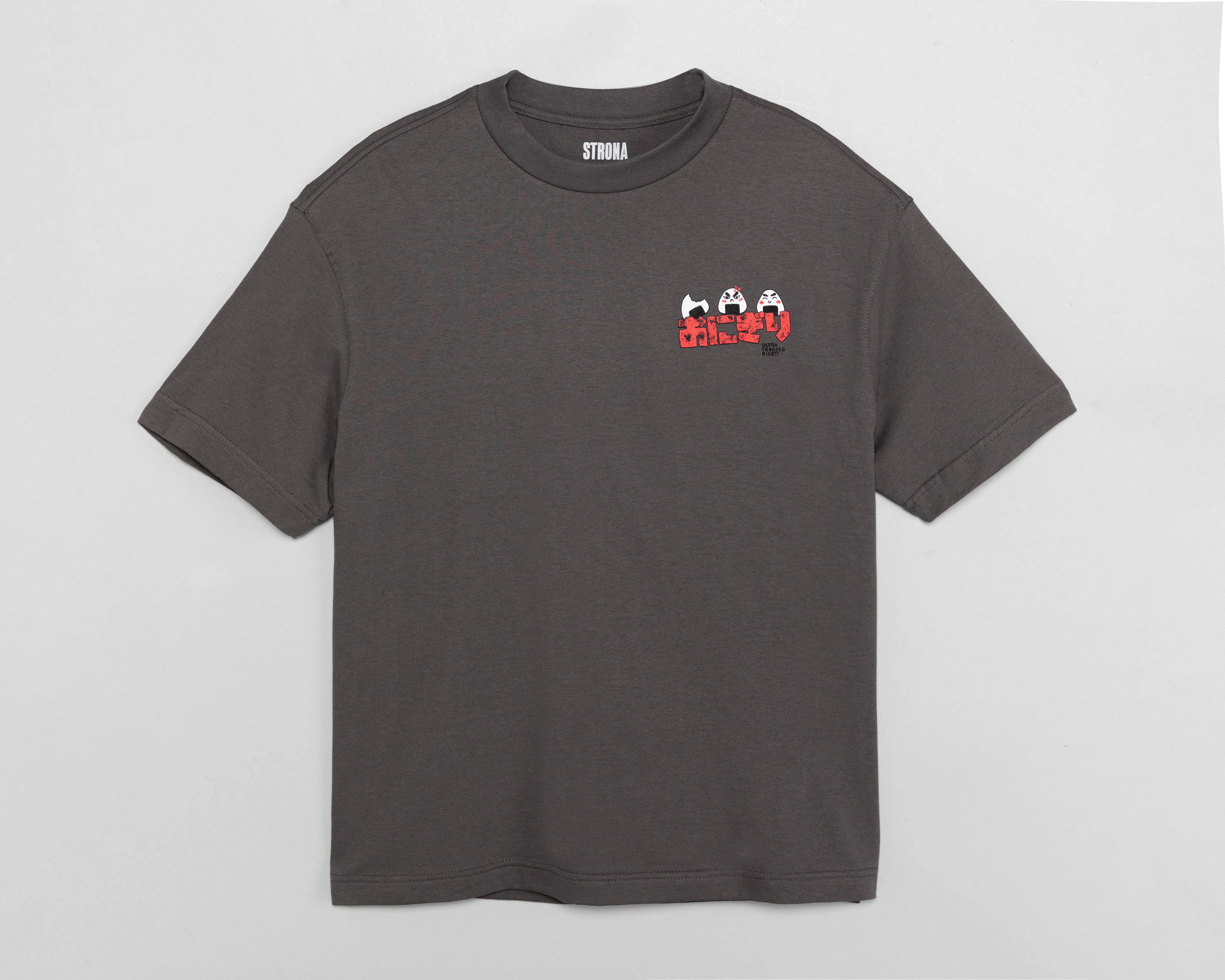 Foto 2 pulgar | Playera de Cuello Redondo Strona Negra para Hombre