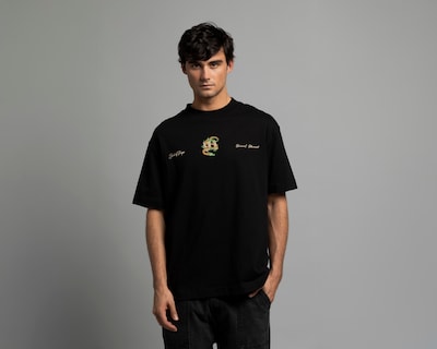 Foto 2 | Playera de Cuello Redondo Negra Strona para Hombre