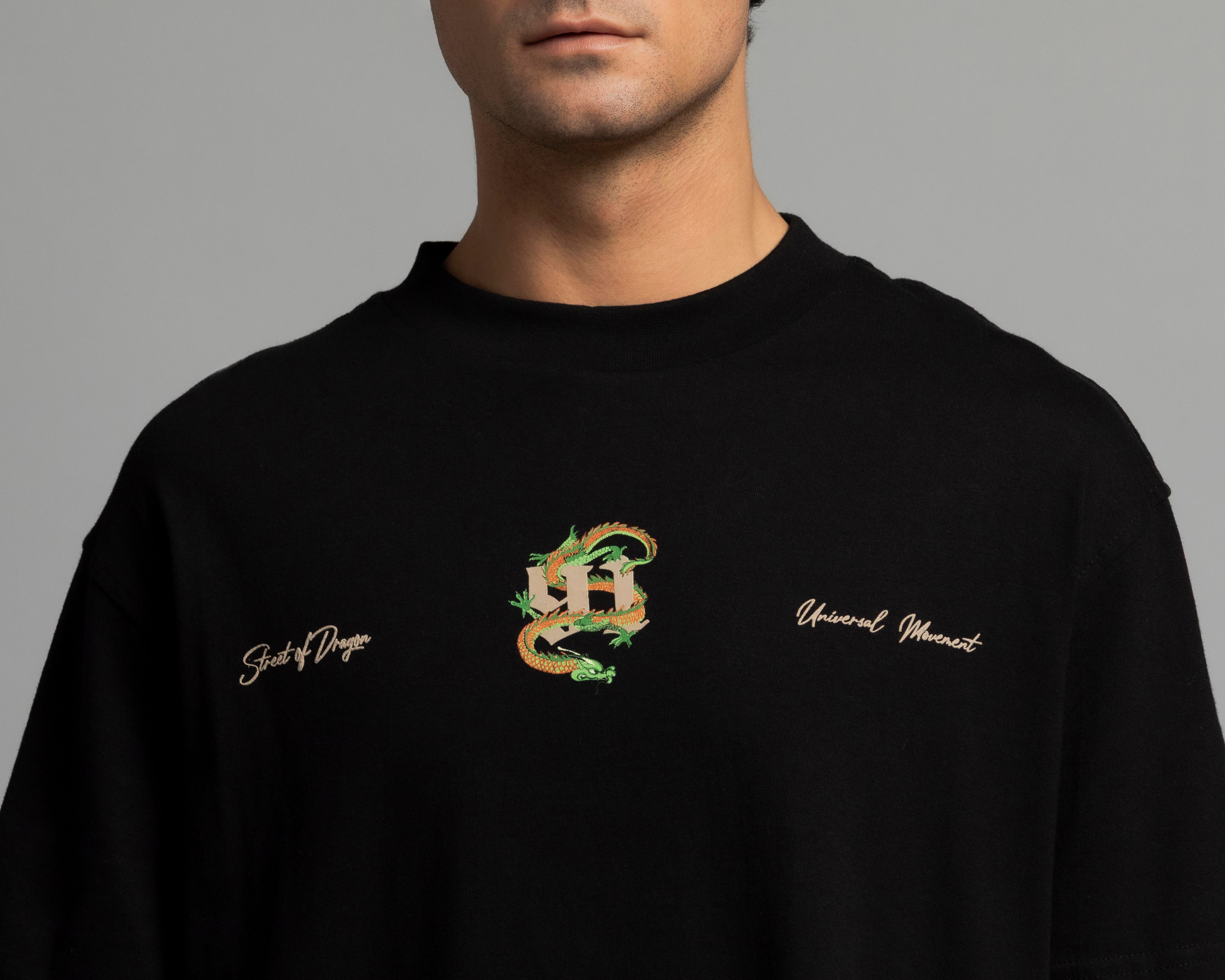 Foto 5 pulgar | Playera de Cuello Redondo Negra Strona para Hombre
