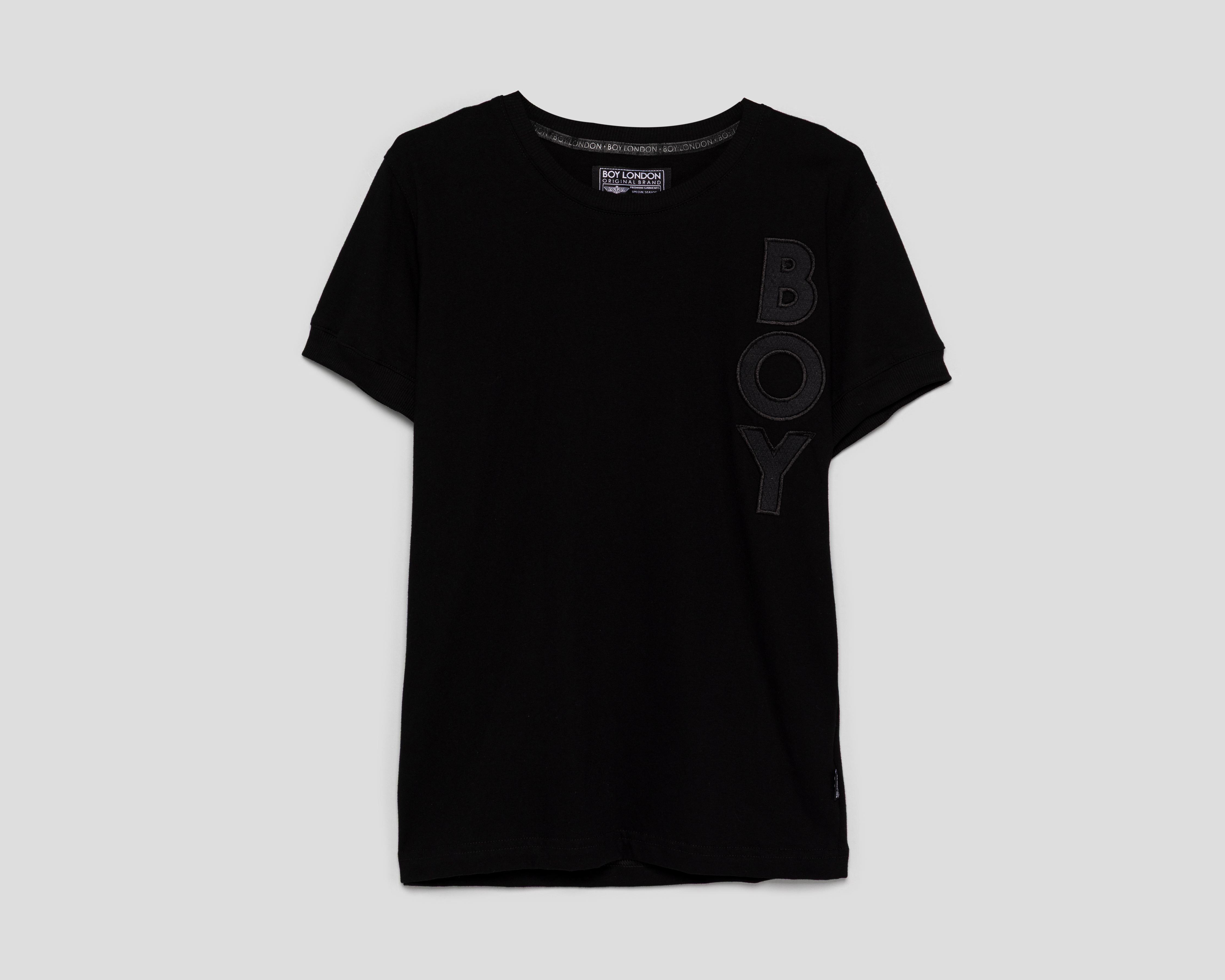 Foto 2 pulgar | Playera de Cuello Redondo Negro Boy London para Hombre