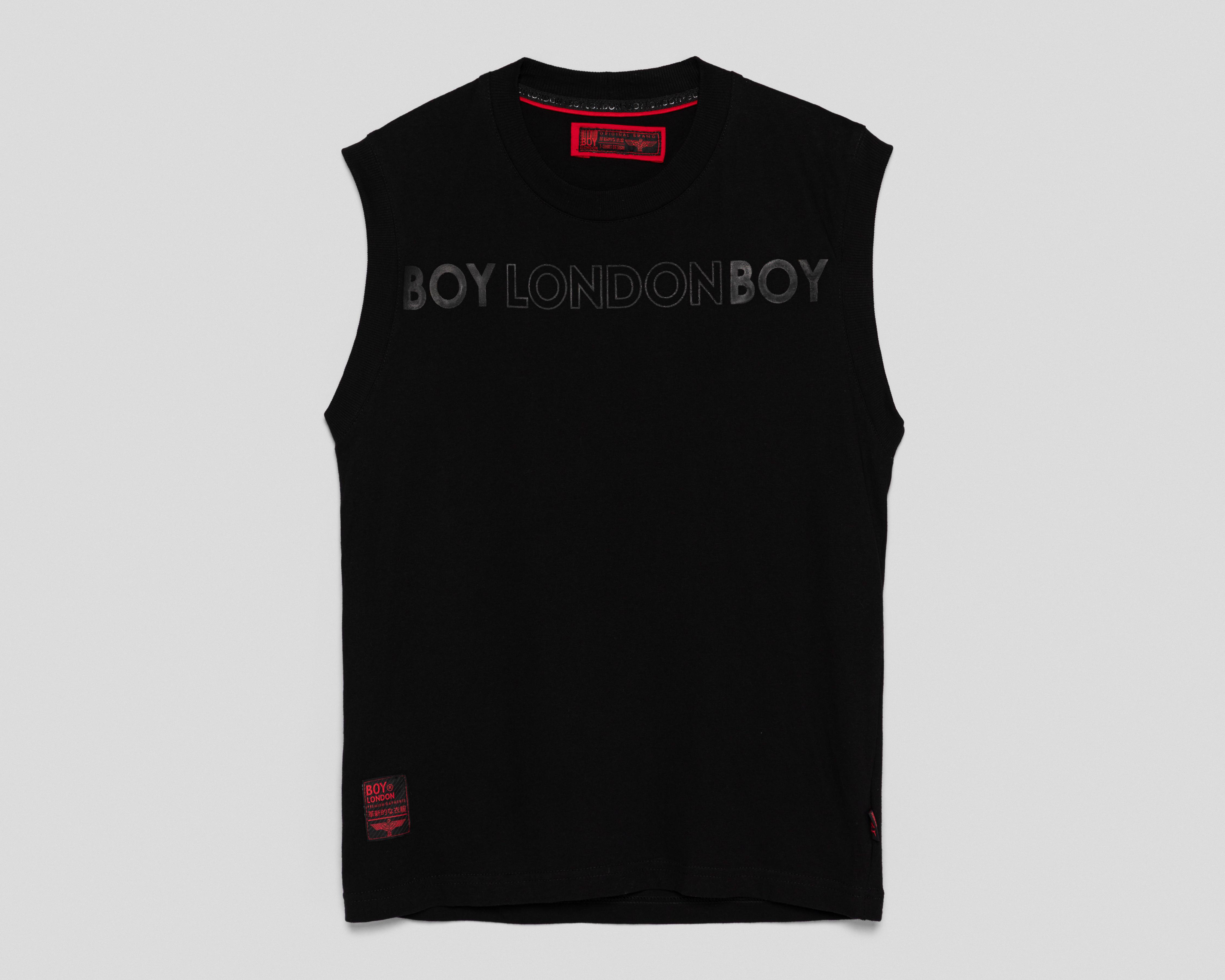 Foto 2 pulgar | Playera de Cuello Redondo Negra Boy London para Hombre