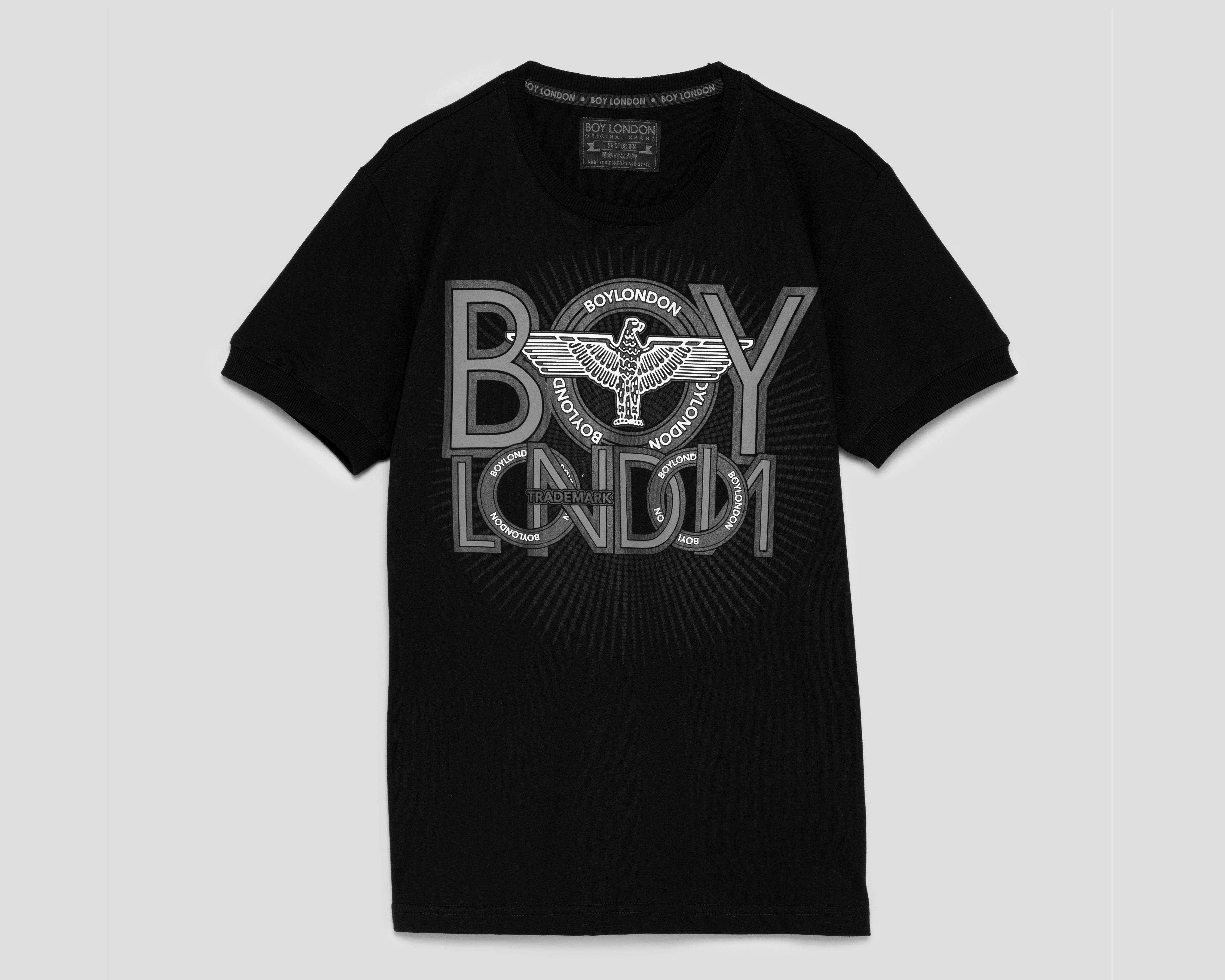 Foto 1 | Playera de Cuello Redondo Negra Boy London para Hombre