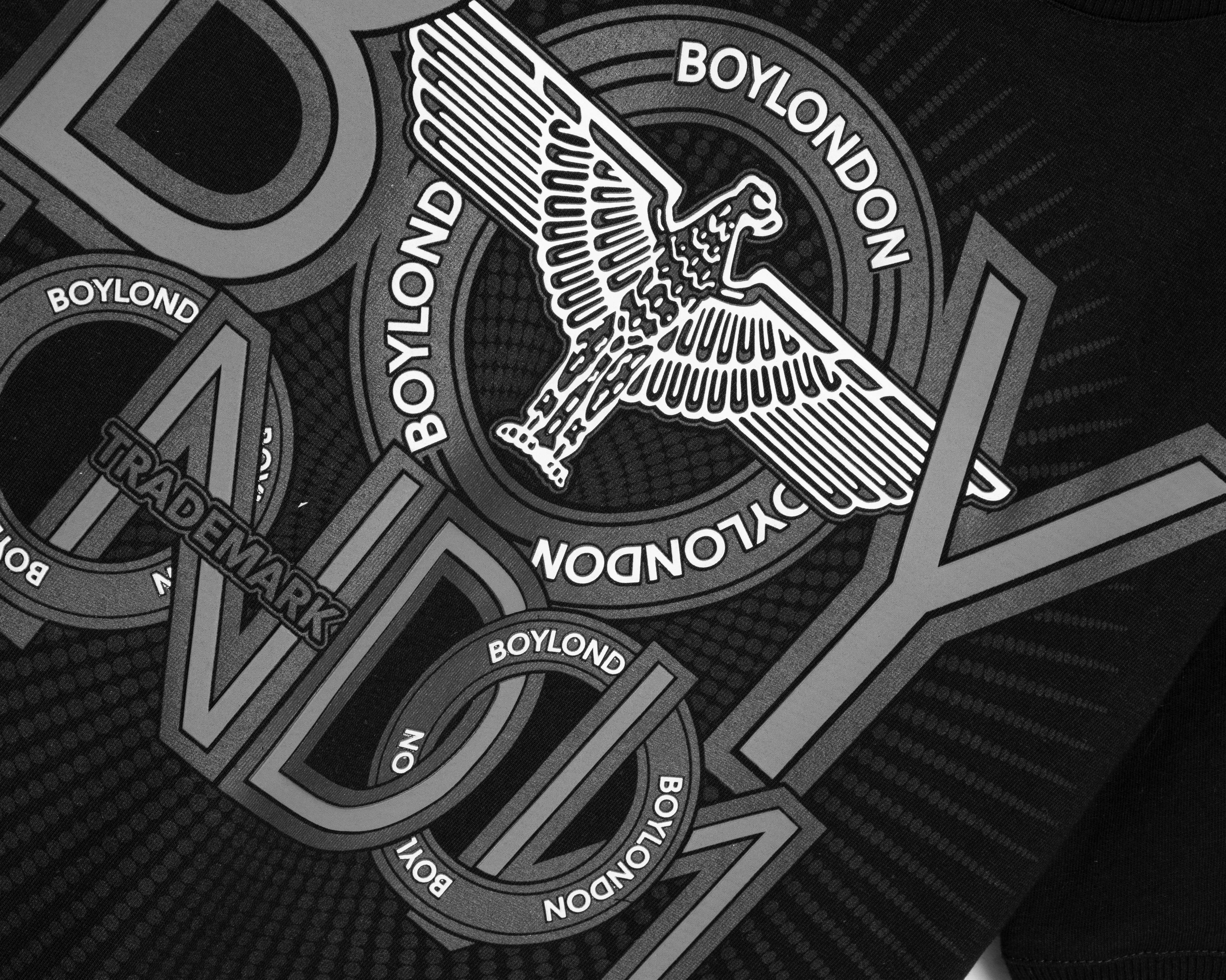 Foto 3 | Playera de Cuello Redondo Negra Boy London para Hombre