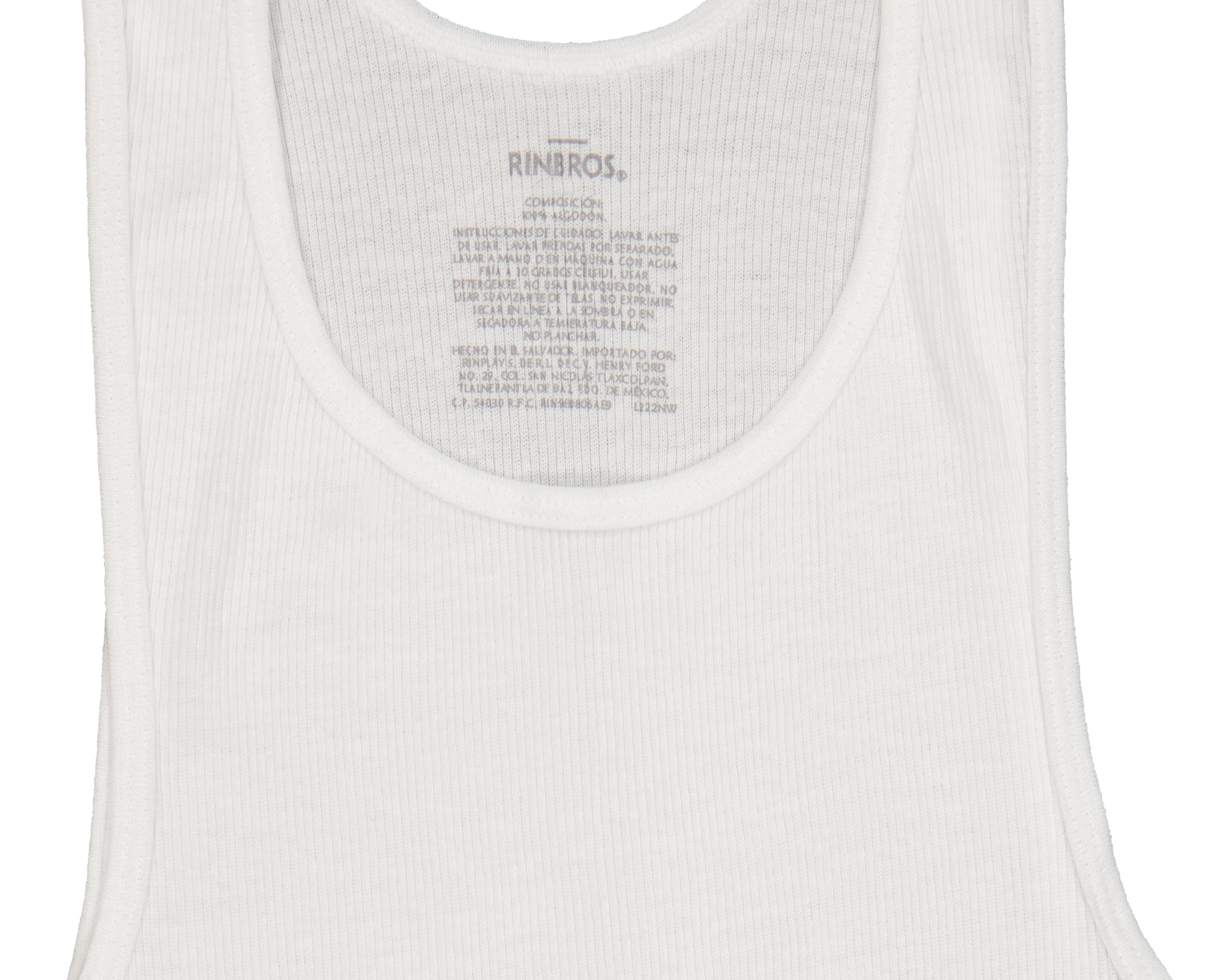 Foto 4 pulgar | Camiseta Interior Cuello Redondo Rinbros para Hombre 3 Piezas