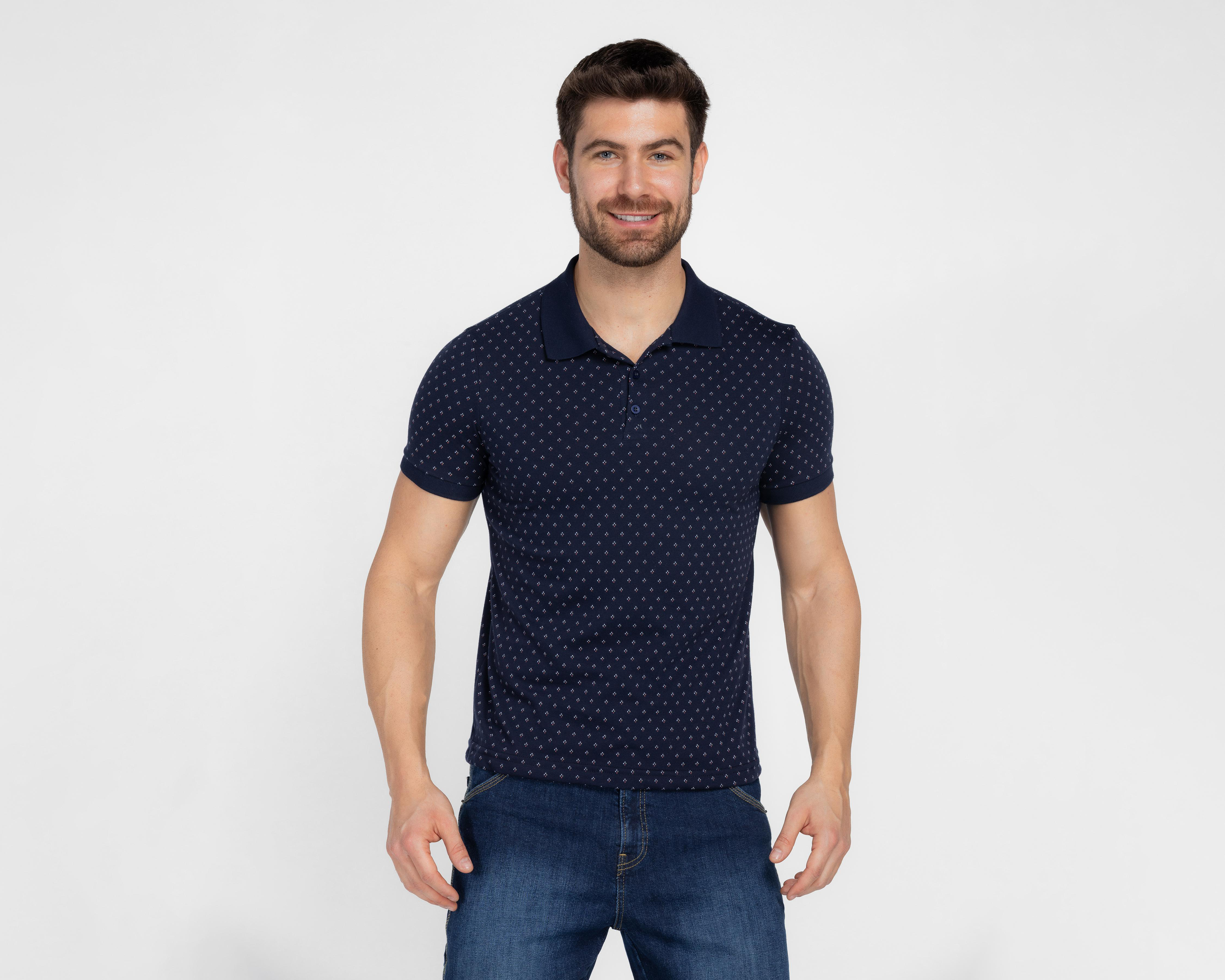 Playera Polo Refill Azul Marino para Hombre