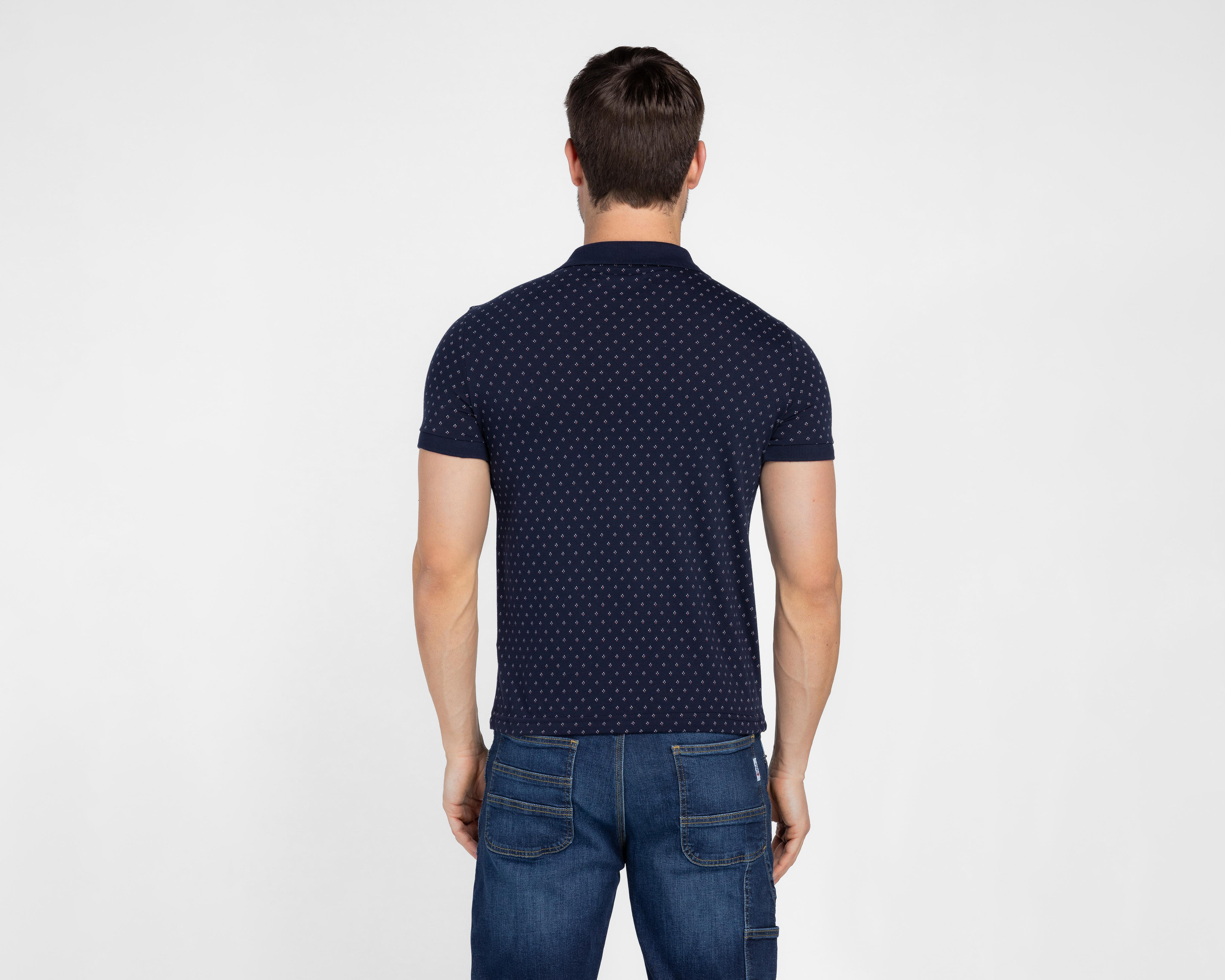 Foto 3 pulgar | Playera Polo Refill Azul Marino para Hombre
