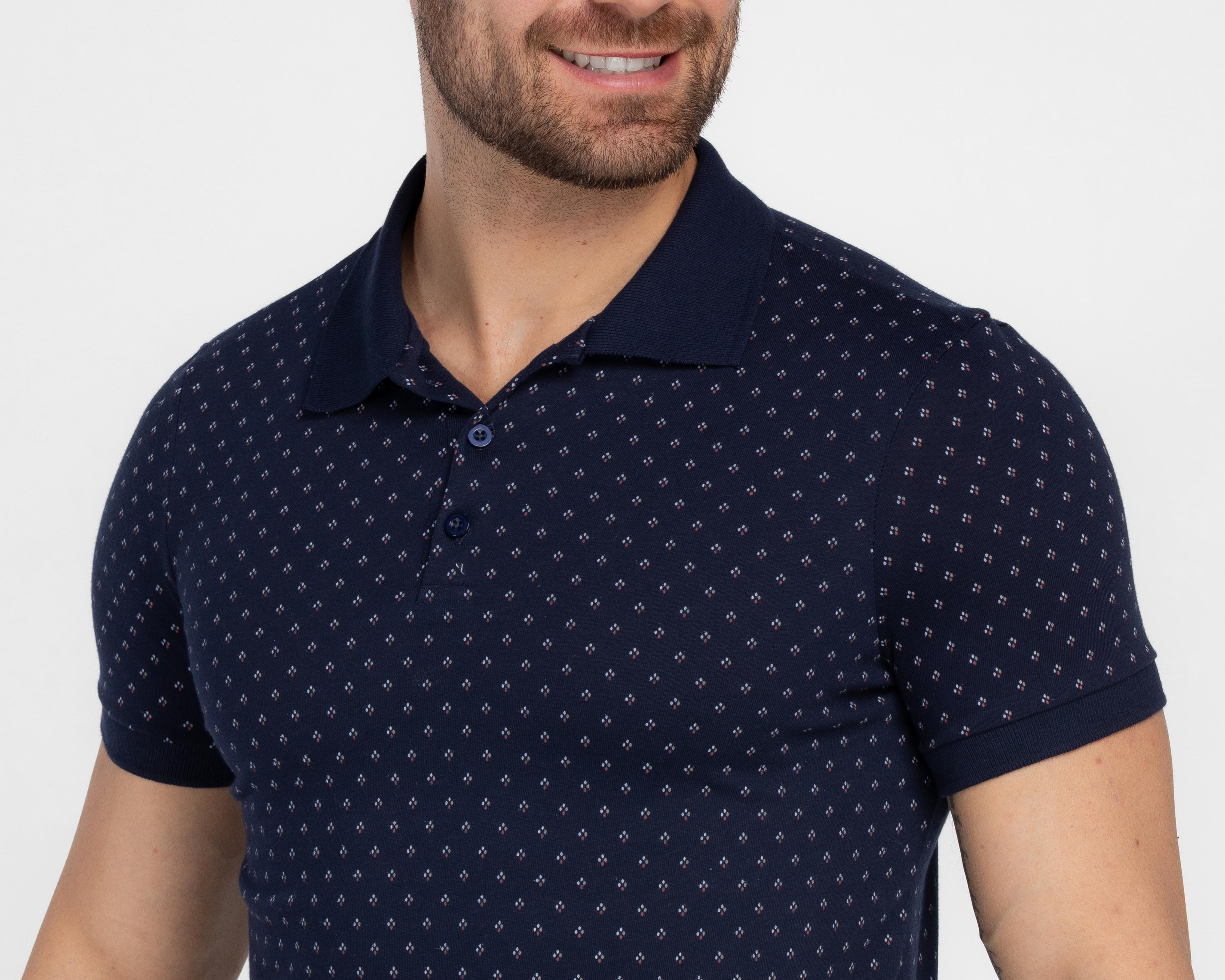 Foto 4 pulgar | Playera Polo Refill Azul Marino para Hombre