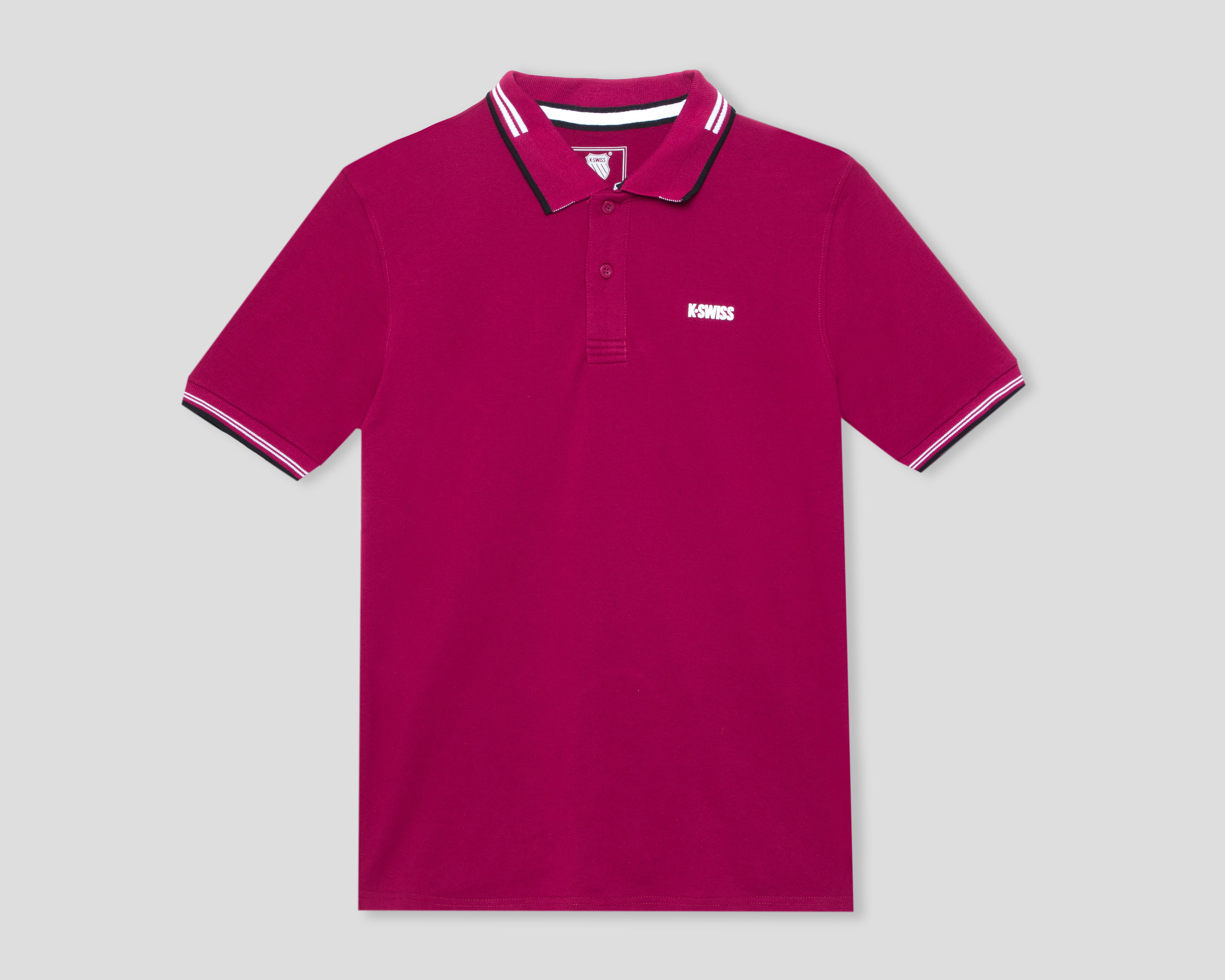 Foto 2 pulgar | Playera Polo K-Swiss Vino para Hombre