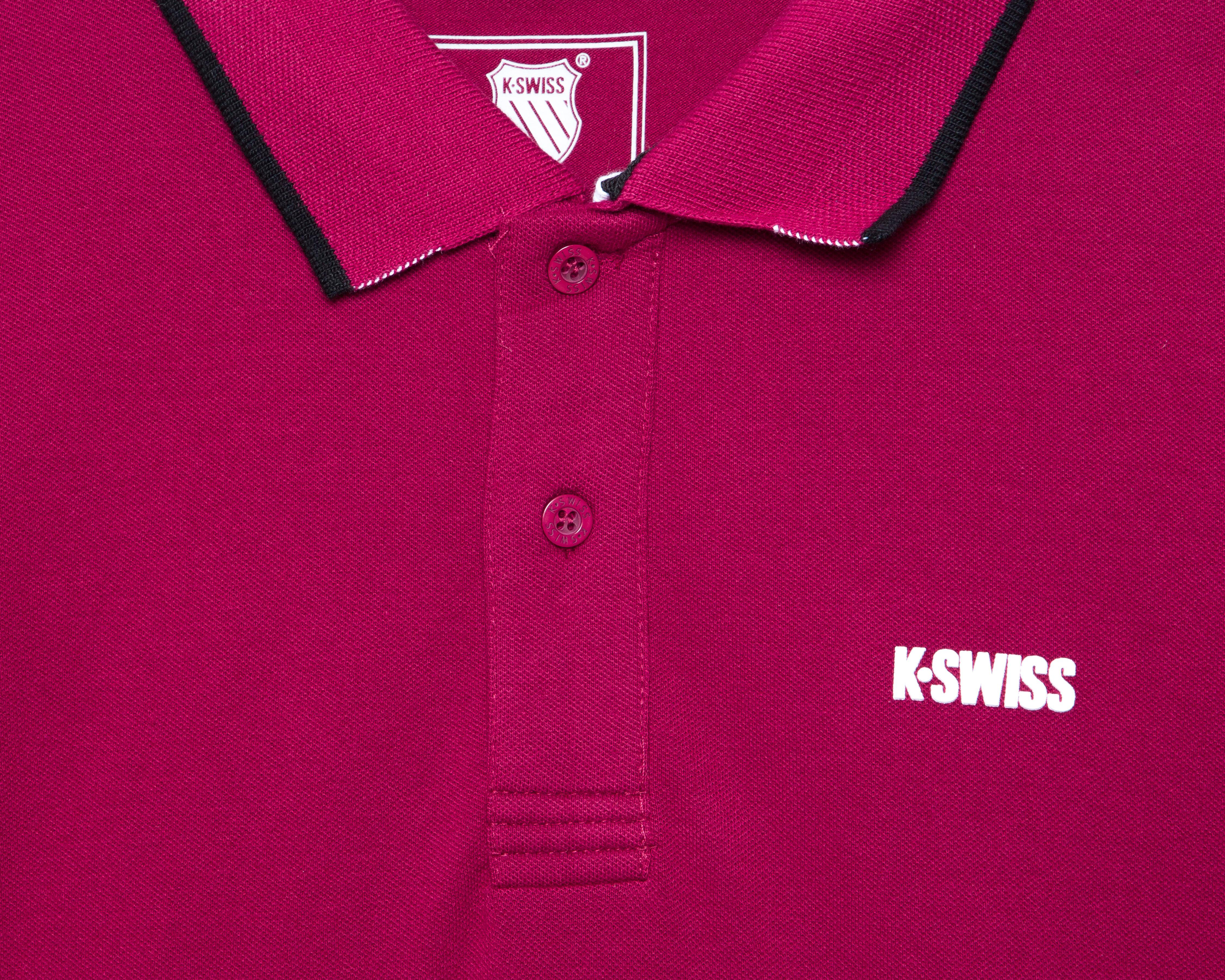 Foto 4 pulgar | Playera Polo K-Swiss Vino para Hombre