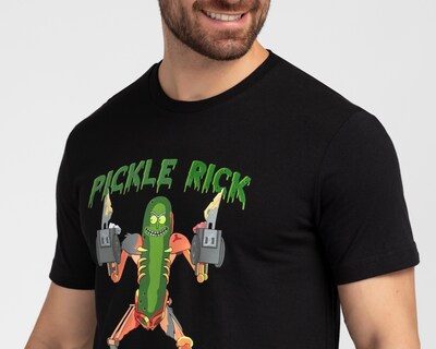 Foto 3 | Playera de Cuello Redondo Negra Rick & Morty para Hombre