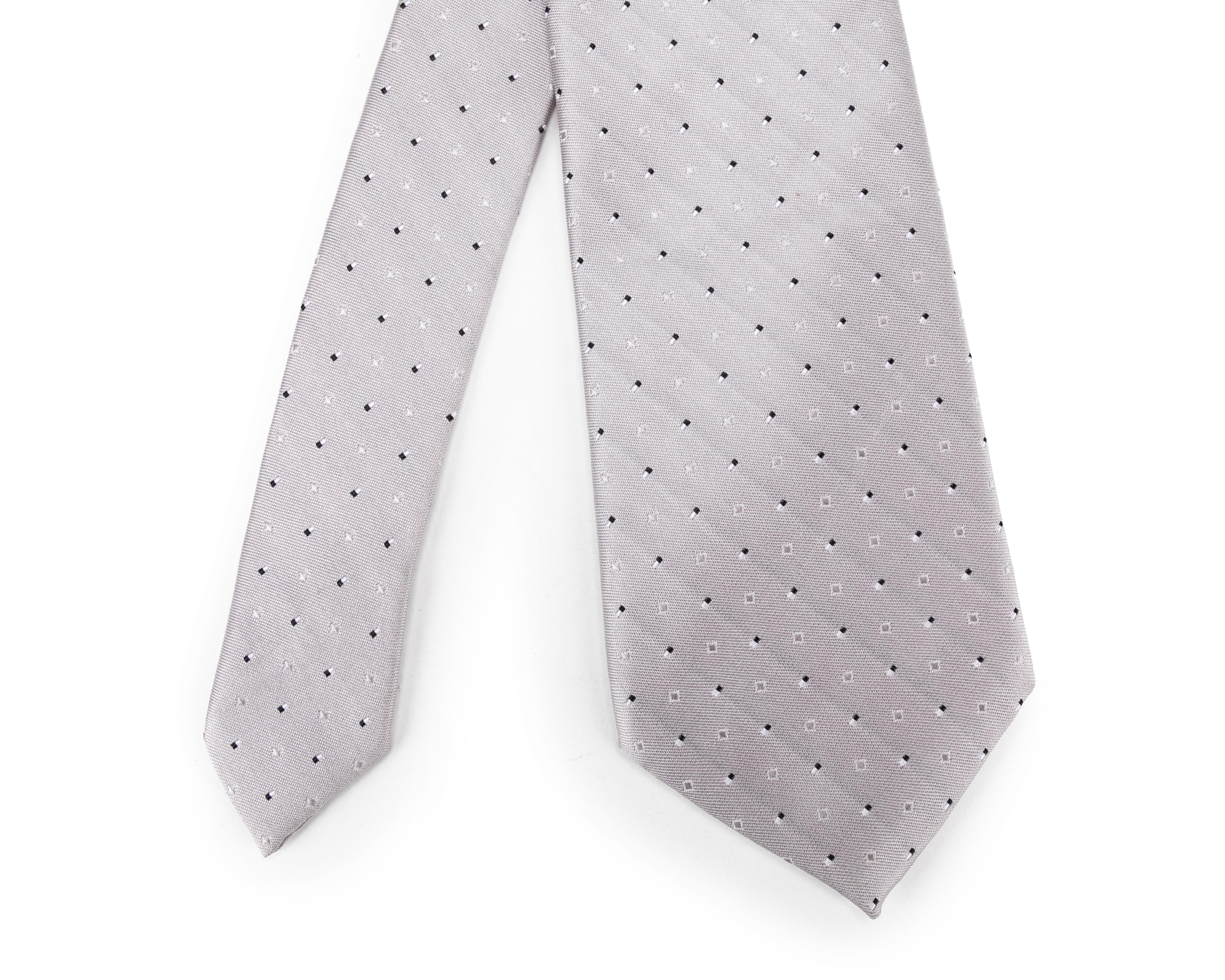 Foto 4 pulgar | Corbata de Cuadros Wall Street Gris