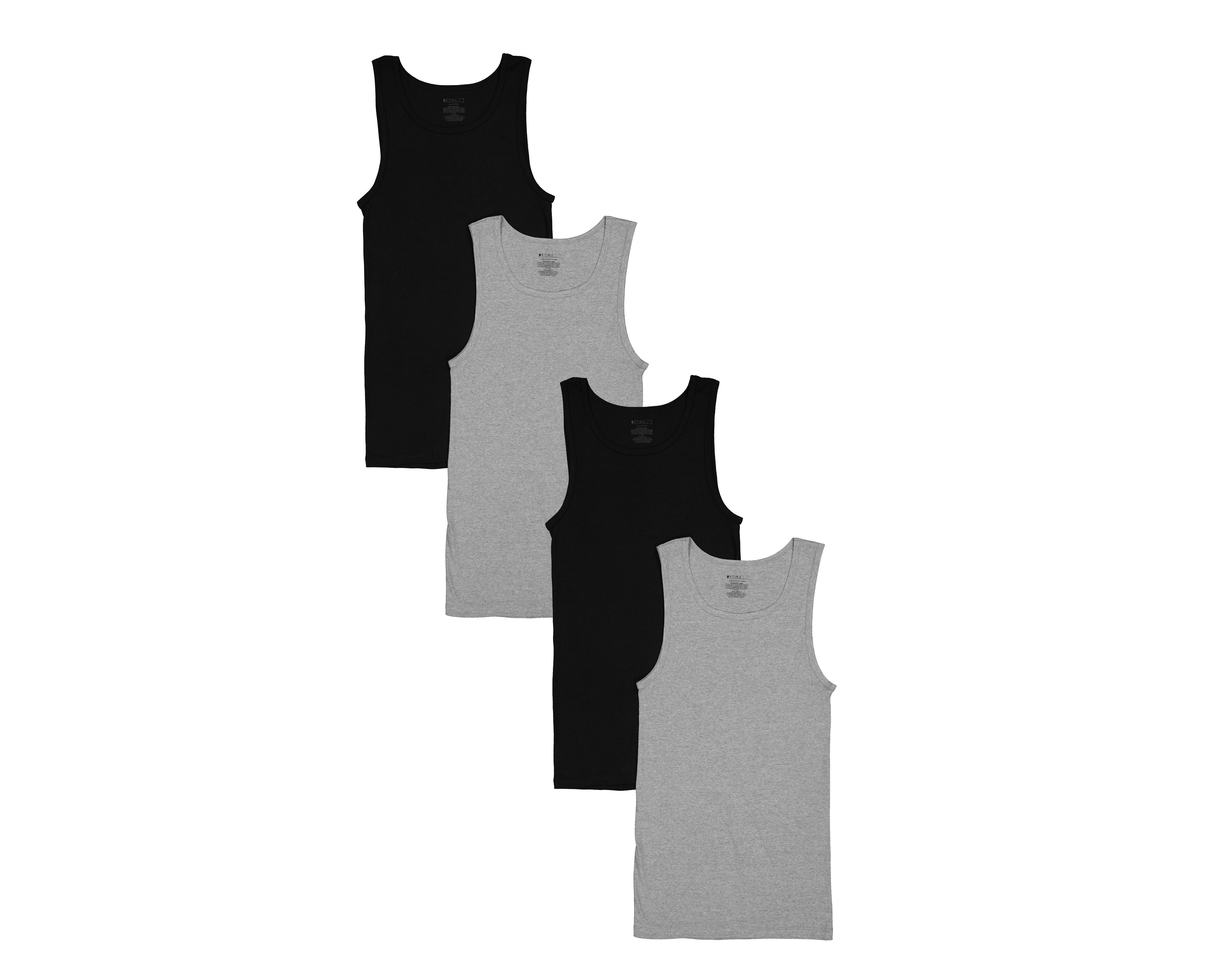 Foto 2 pulgar | Camiseta Interior Cuello Redondo Optima para Hombre 4 Piezas