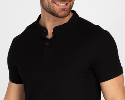 Foto 4 | Playera Refill Negra Henley para Hombre