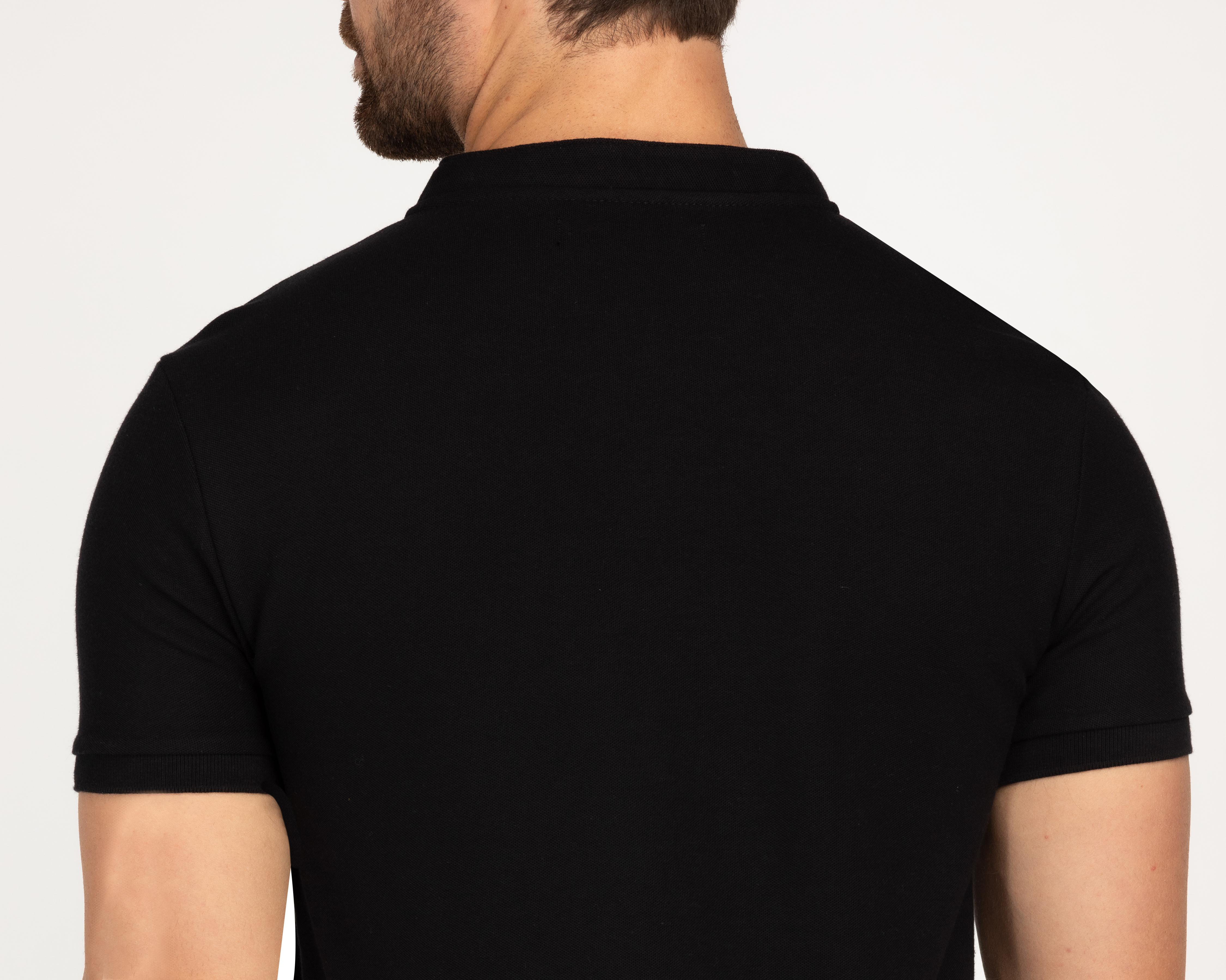 Foto 6 pulgar | Playera Refill Negra Henley para Hombre