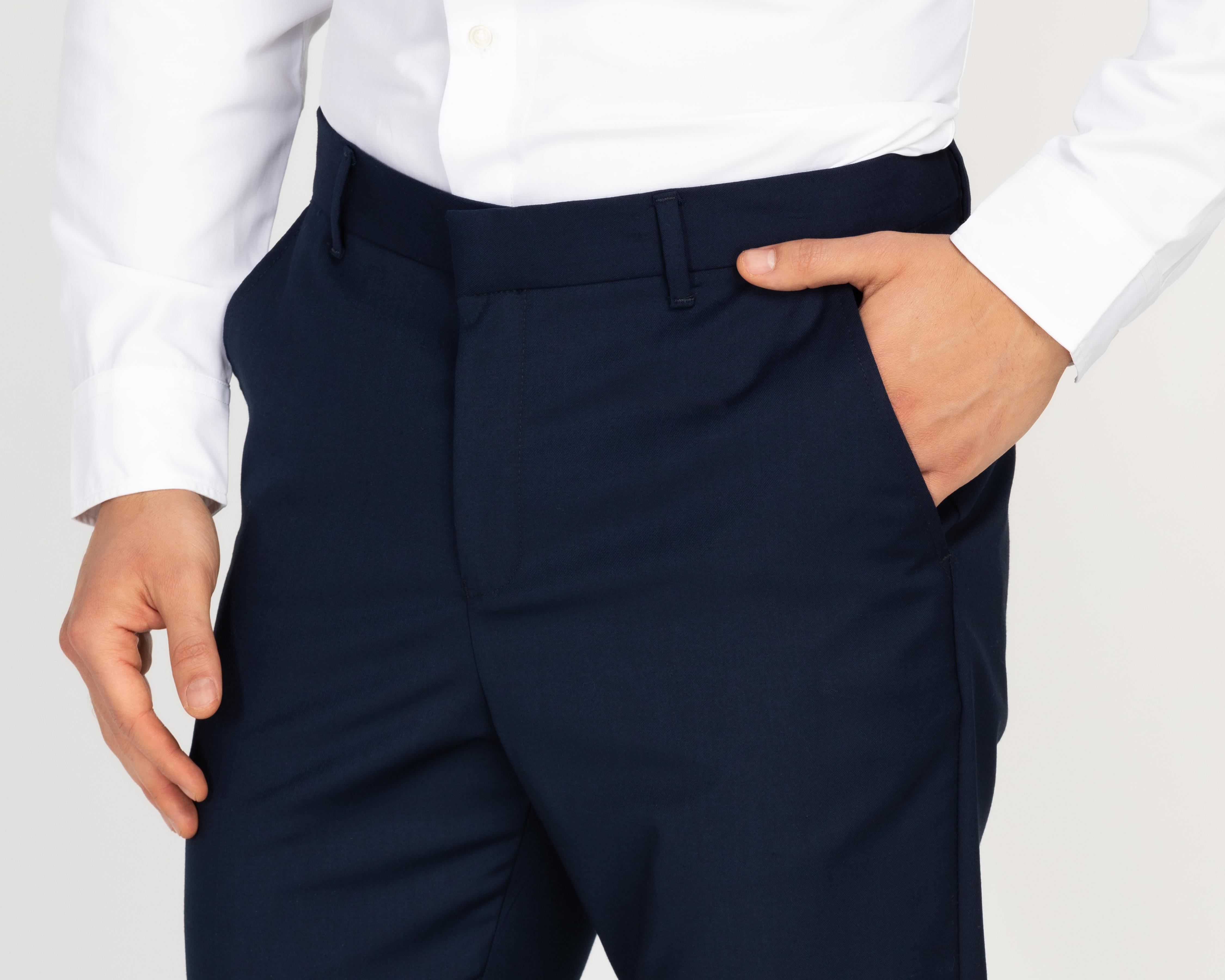 Foto 4 pulgar | Pantalón de Vestir Wall Street Azul Marino para Hombre