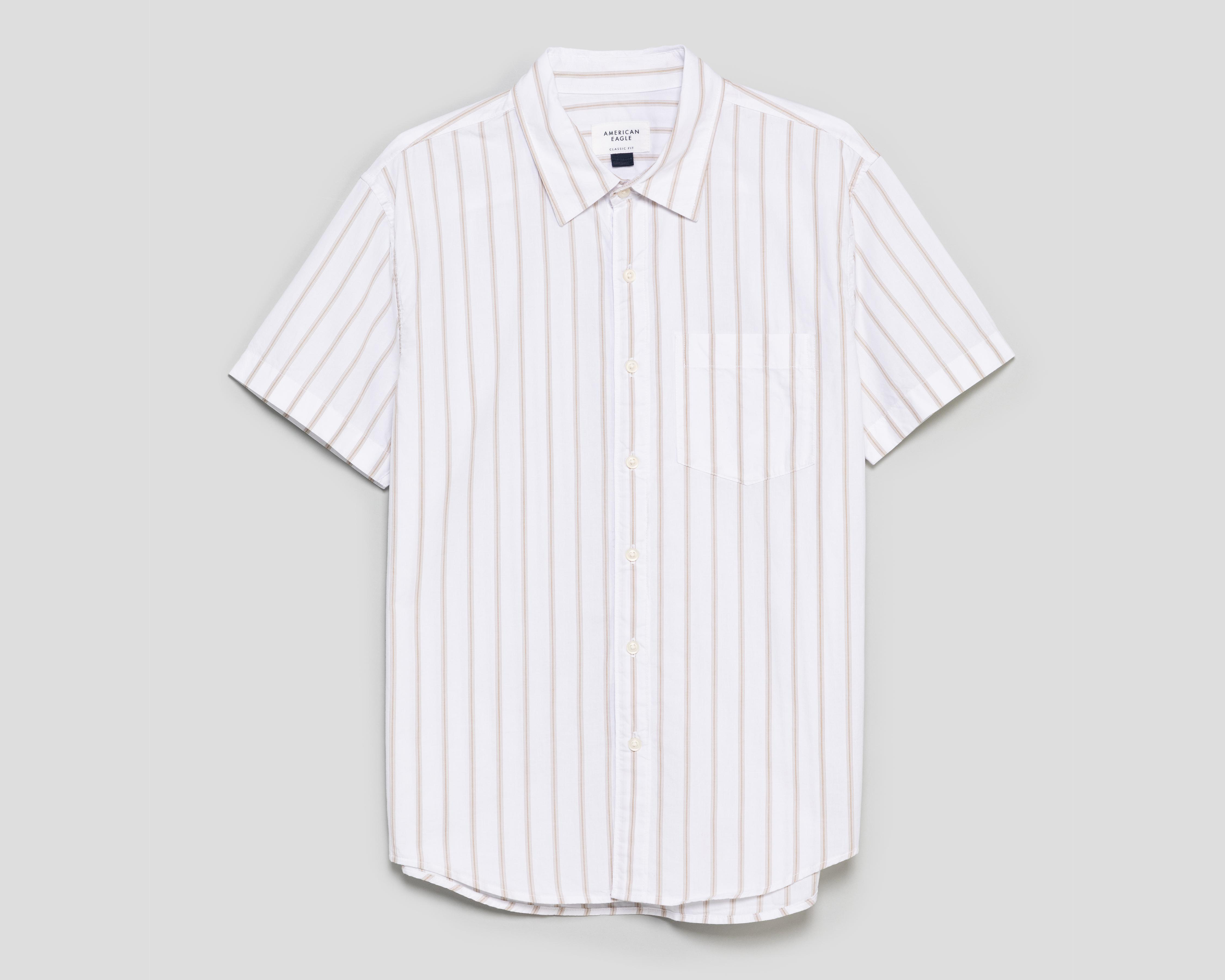 Foto 2 pulgar | Camisa Casual de Algodón American Eagle Regular a Rayas para Hombre