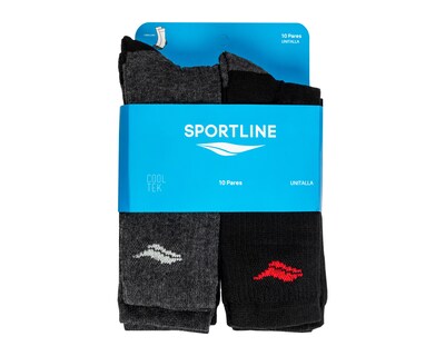 Foto 3 | Calcetas Largas Deportivas Sportline para Hombre 10 Pares
