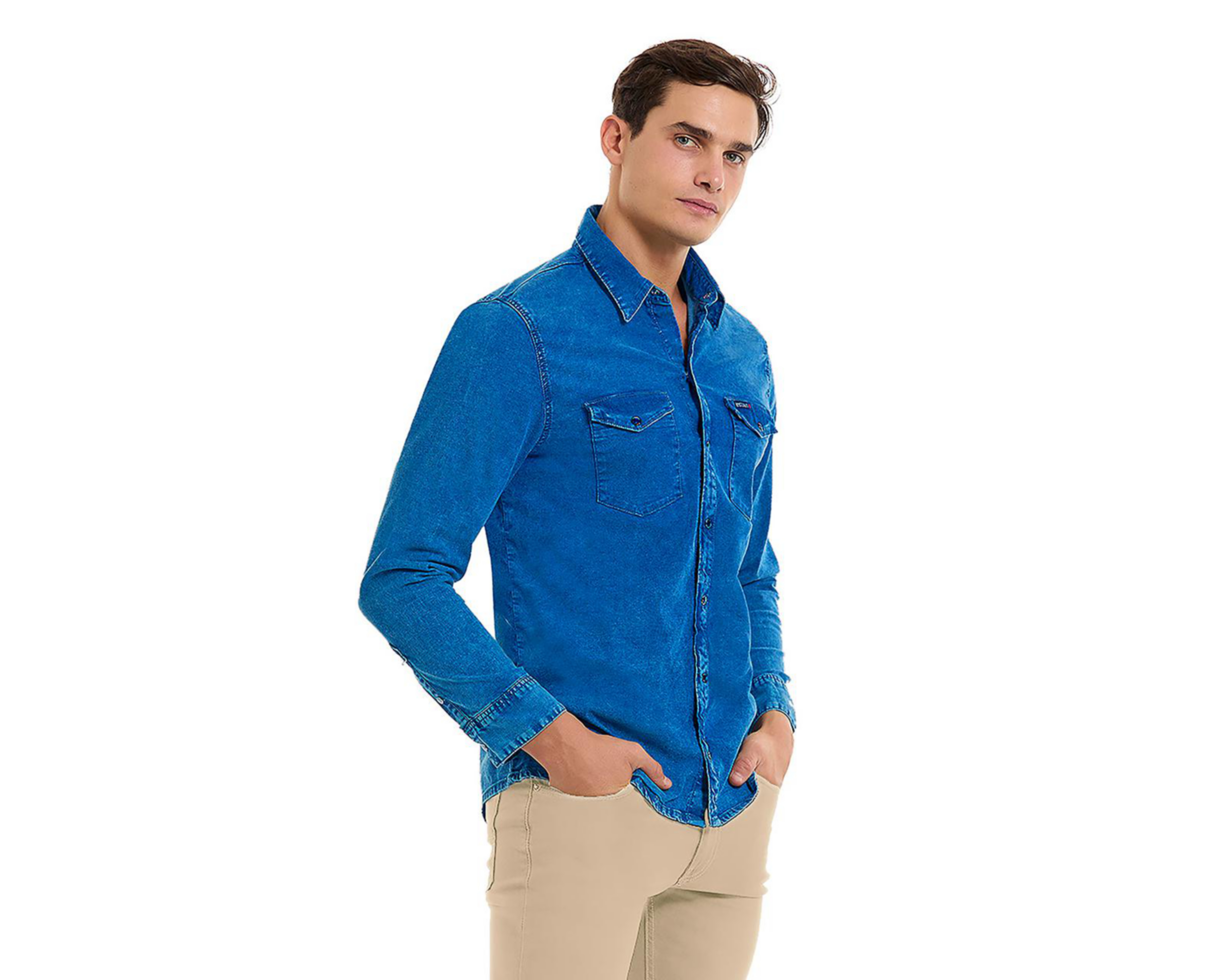 Foto 3 pulgar | Camisa Casual Buffalo David Bitton Regular Lisa para Hombre