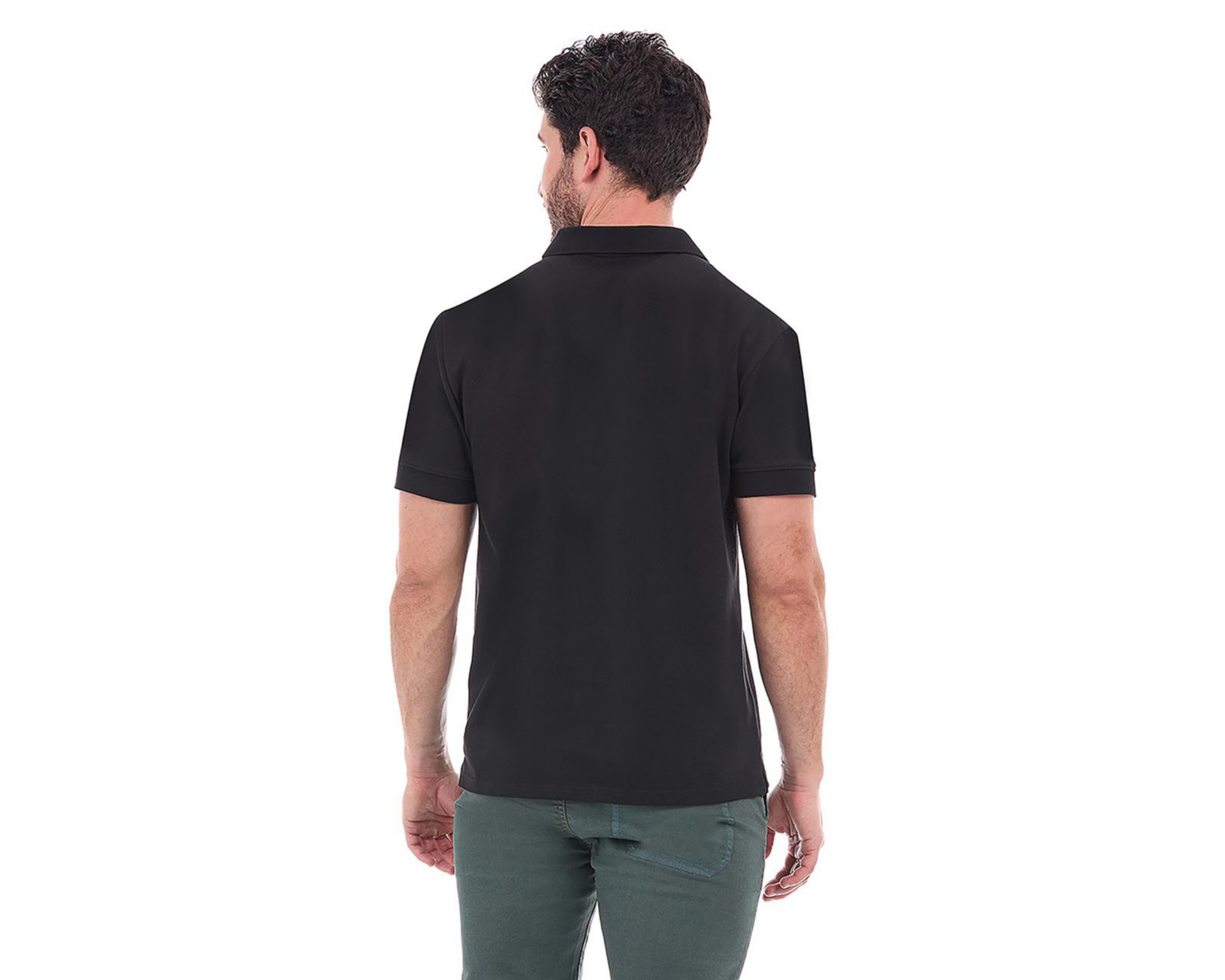 Foto 3 pulgar | Playera Polo Buffalo David Bitton Manga Corta Negra para Hombre